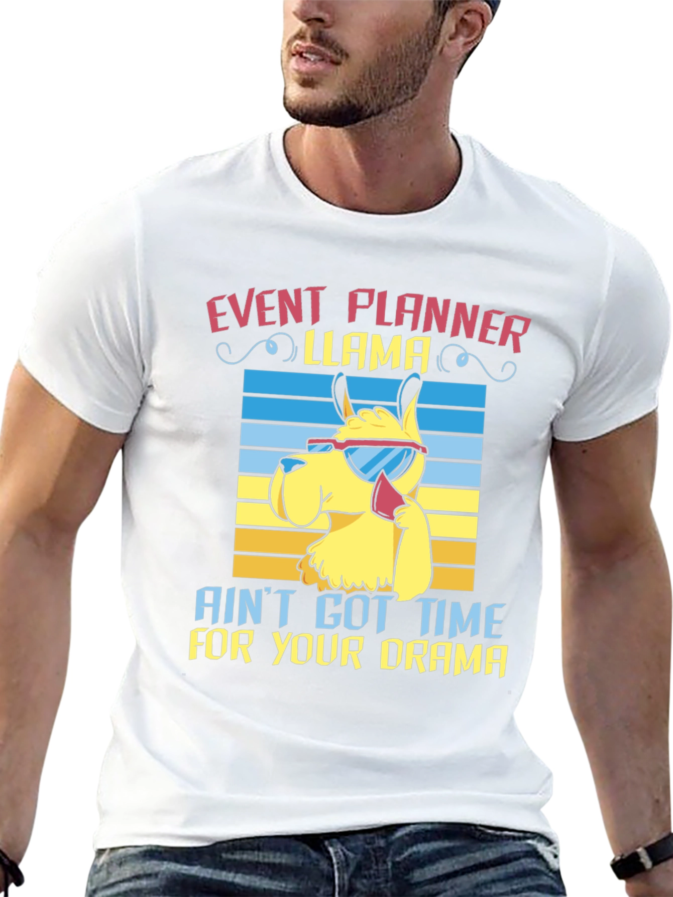 Black Event Planner Llama T-Shirt view 13
