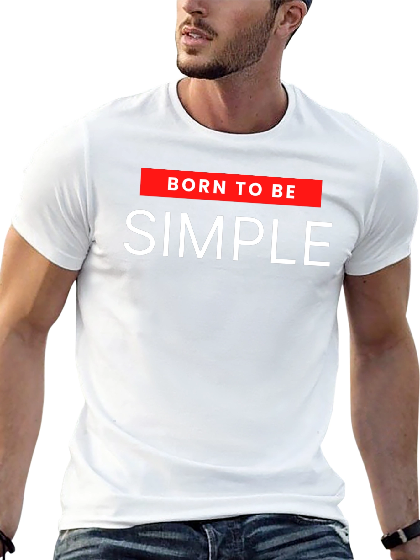 Black Born to be Simple Graphic T-Shirt view 13