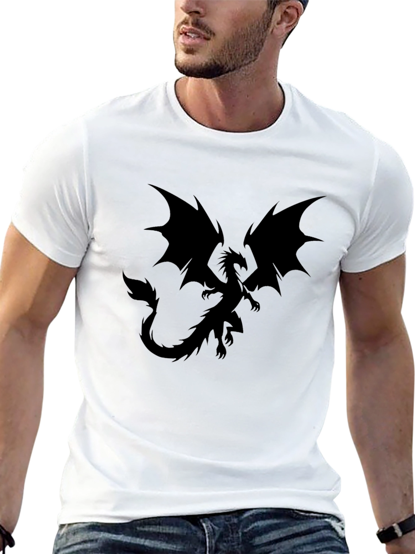 Dragon Graphic Black T-Shirt for Men - 13