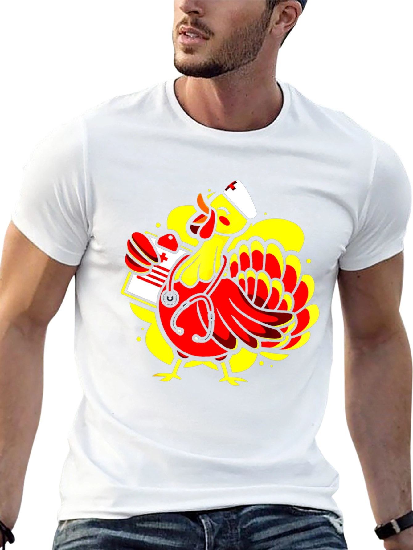 Black Nurse Chicken T-Shirt - Funny Animal Tee view 13