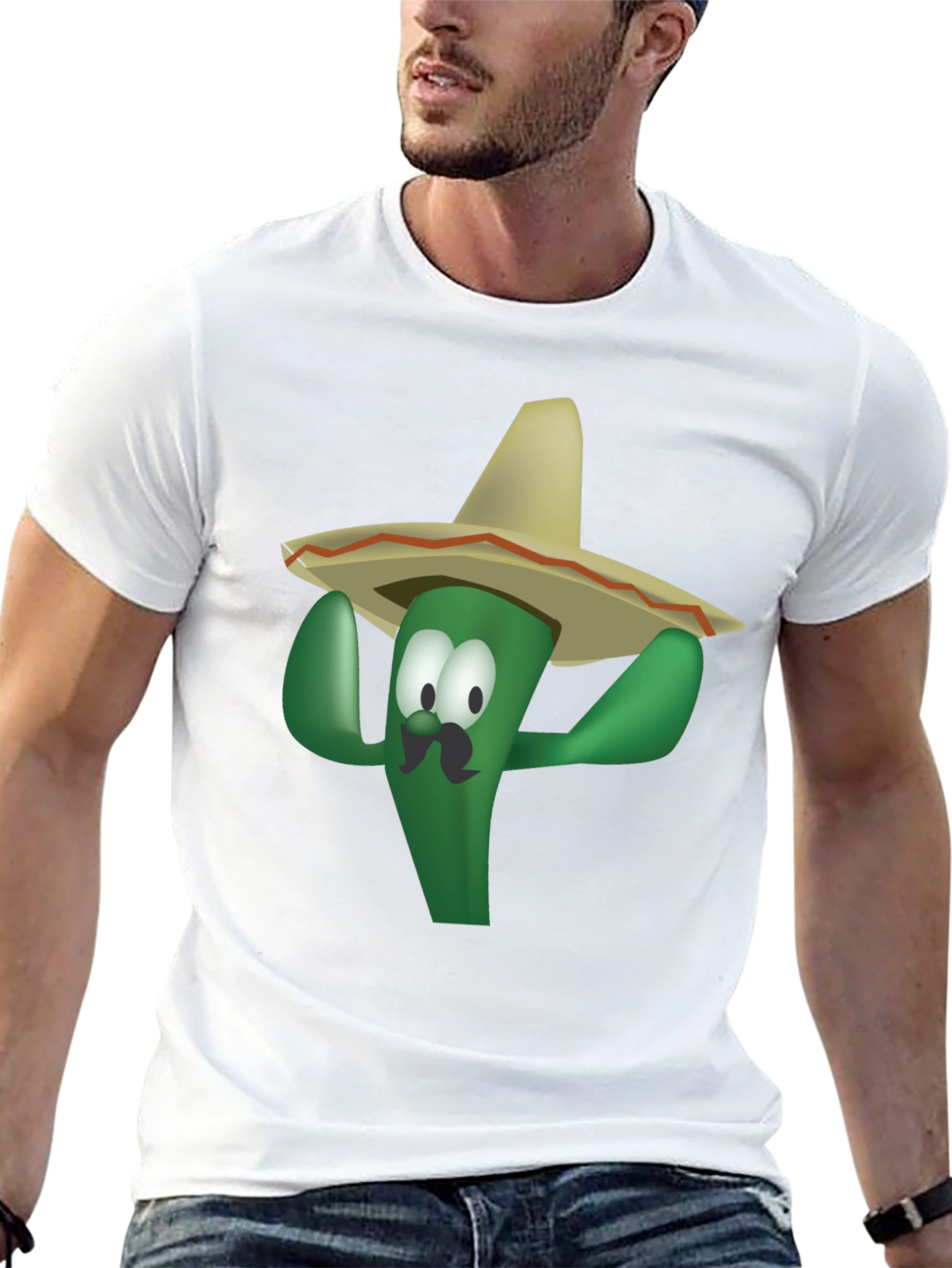 Black Funny Cactus Sombrero T-Shirt - Viva Mexico! view 13