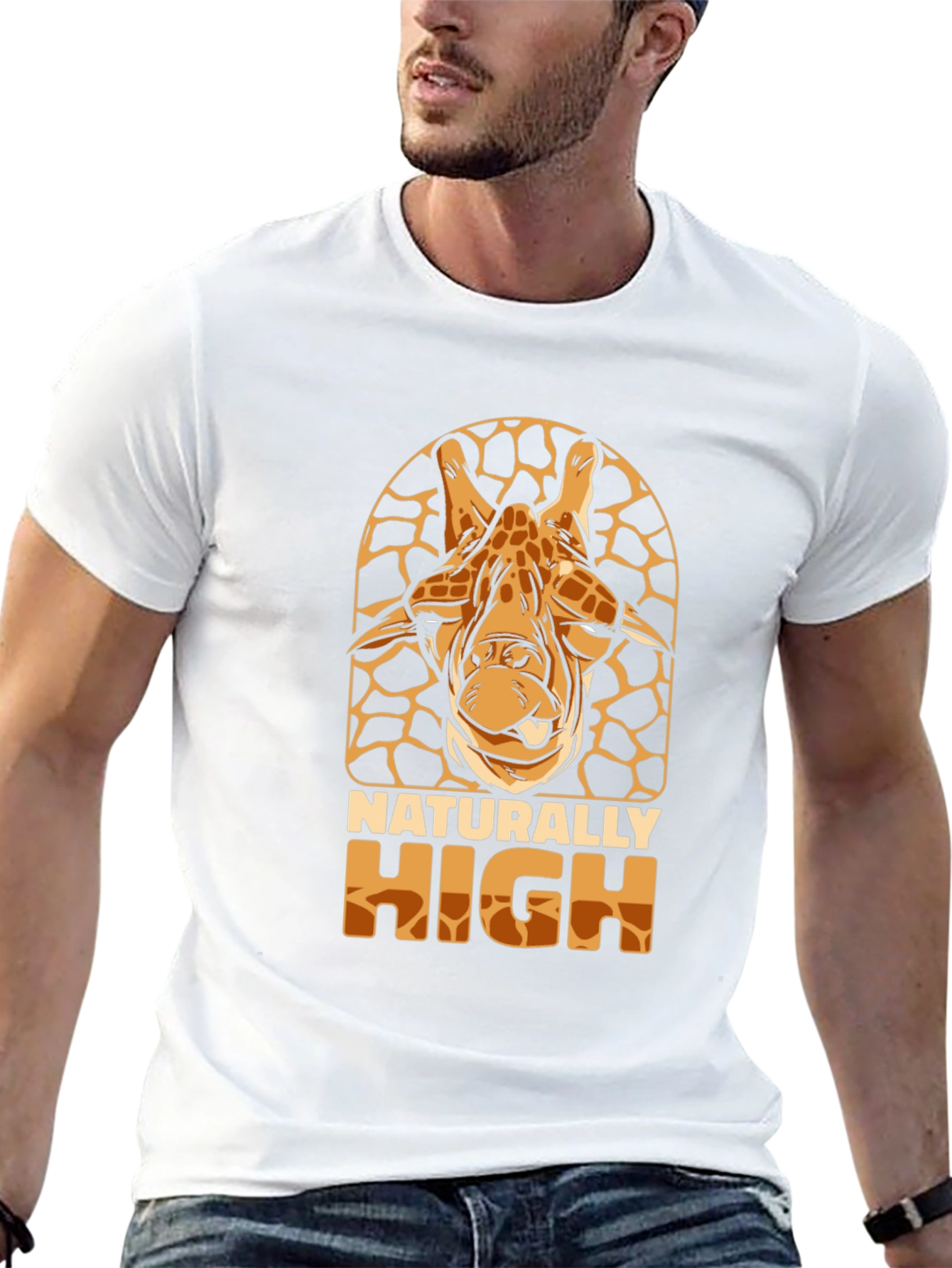 Black Naturally High Giraffe Graphic T-Shirt view 13