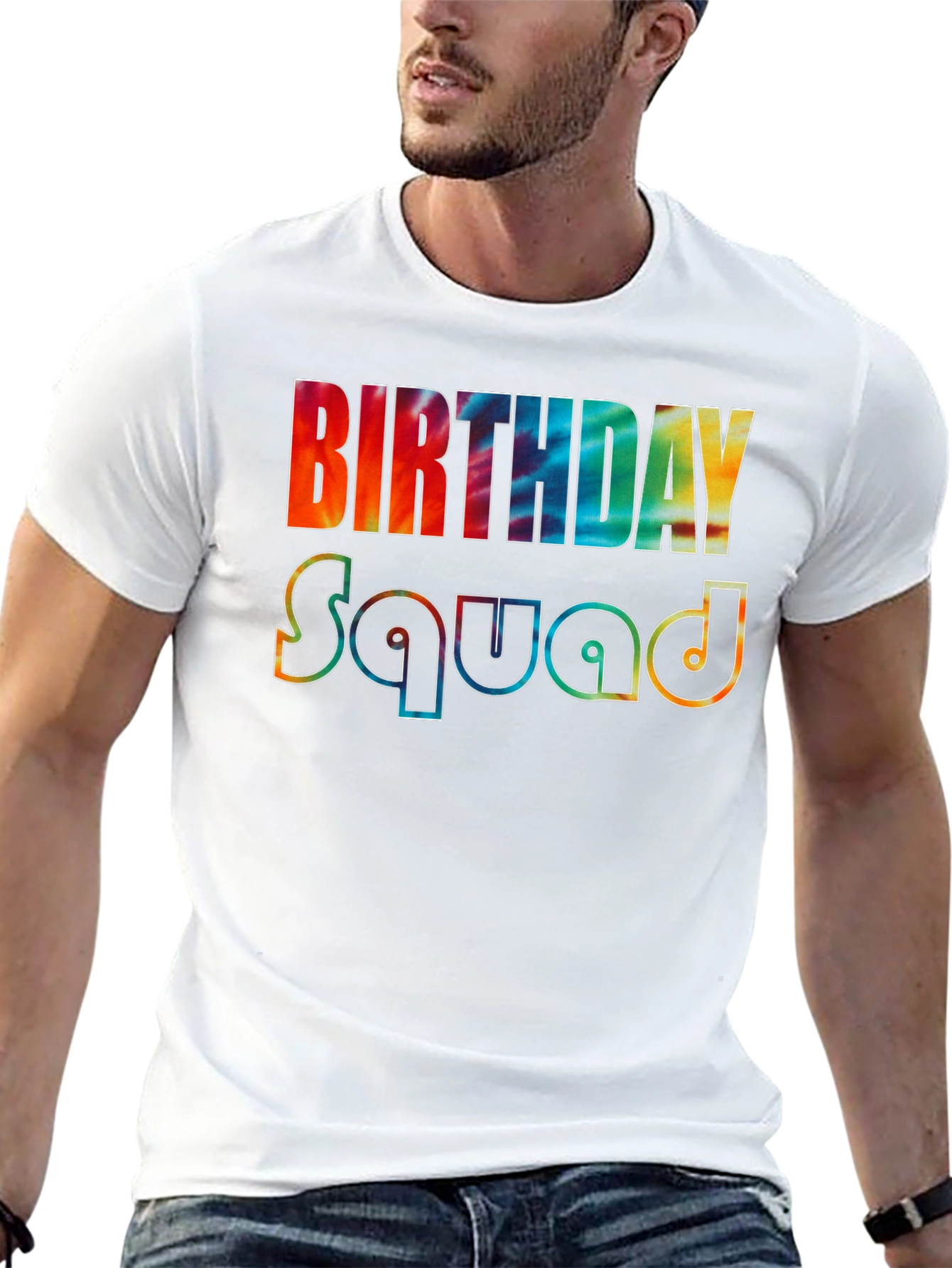 Black Birthday Squad Tie-Dye Graphic Tee view 13