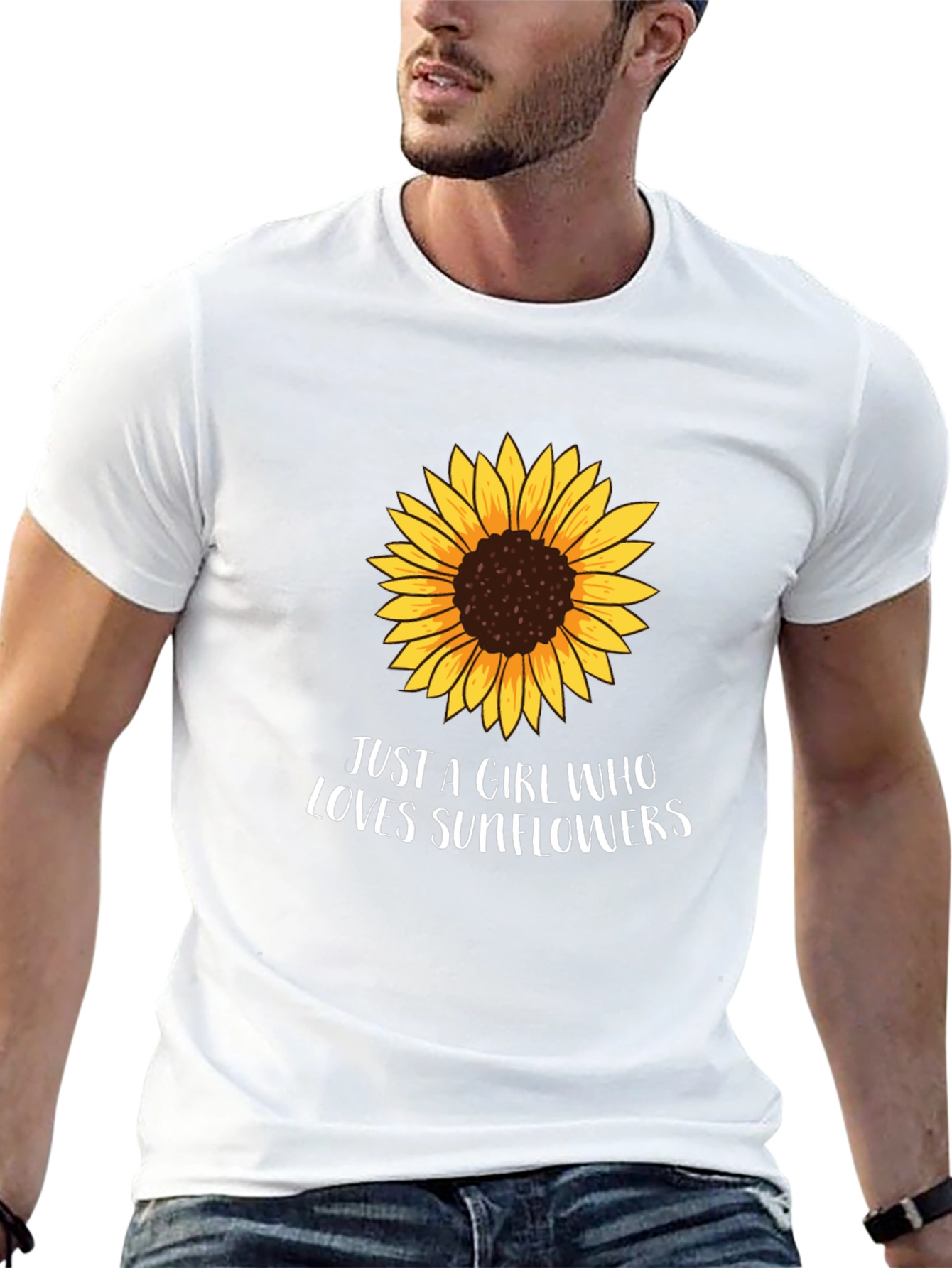 Black Sunflower Graphic Tee - "Just a Girl Who Loves Sunflowers" view 13