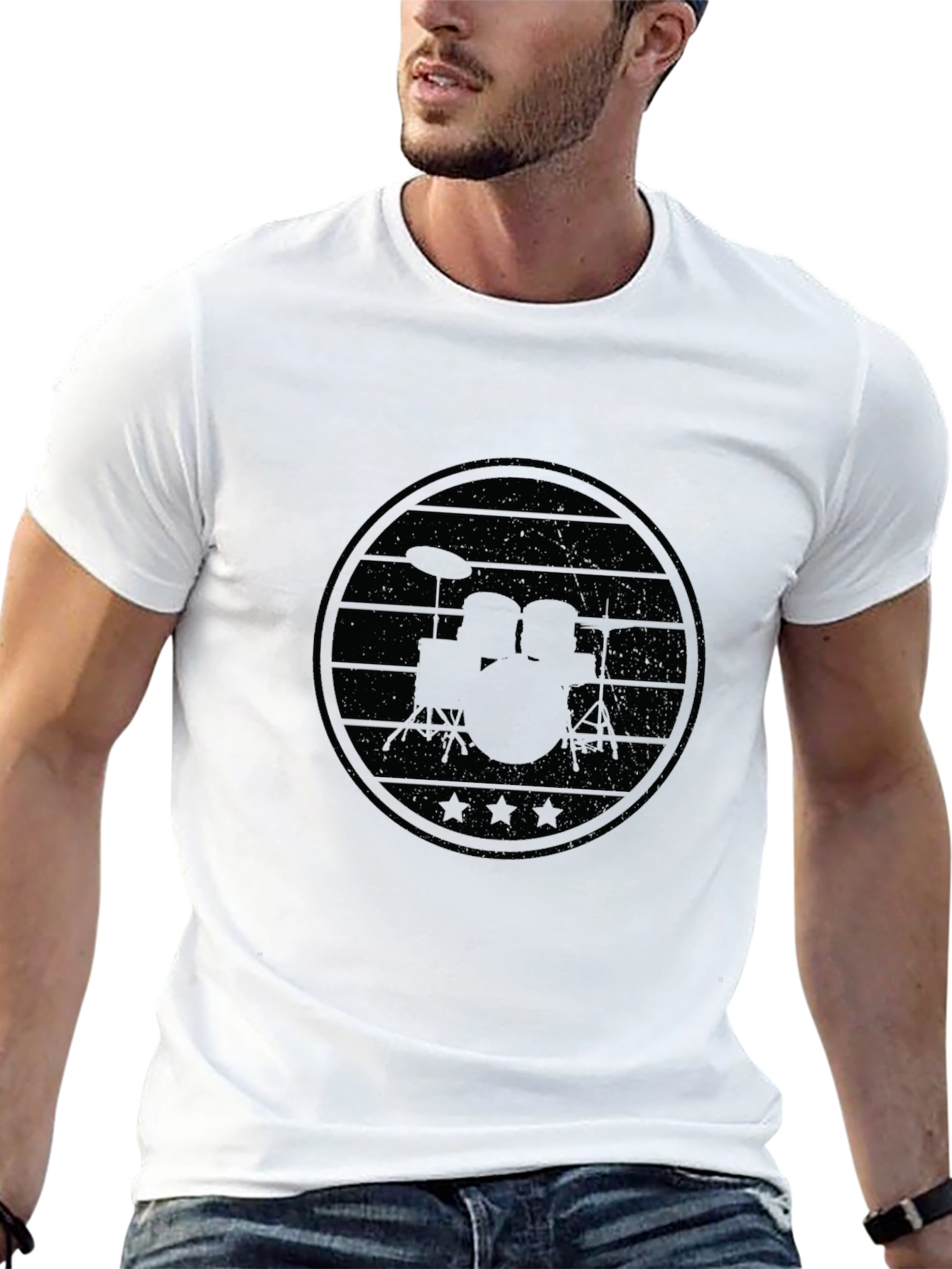 Black Black Drum Kit Graphic T-Shirt view 13