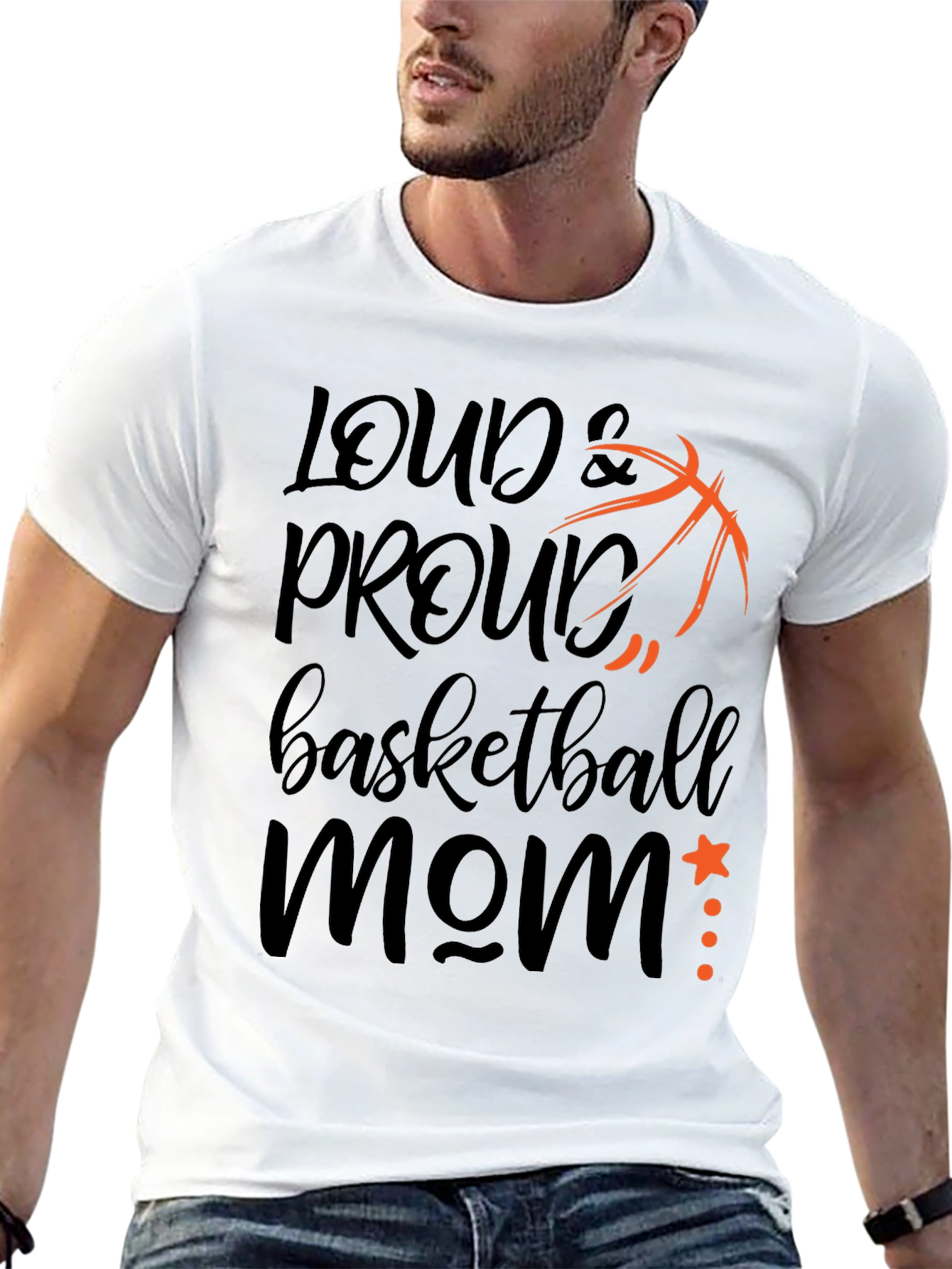 Black Loud and Proud Basketball Mom T-Shirt view 13