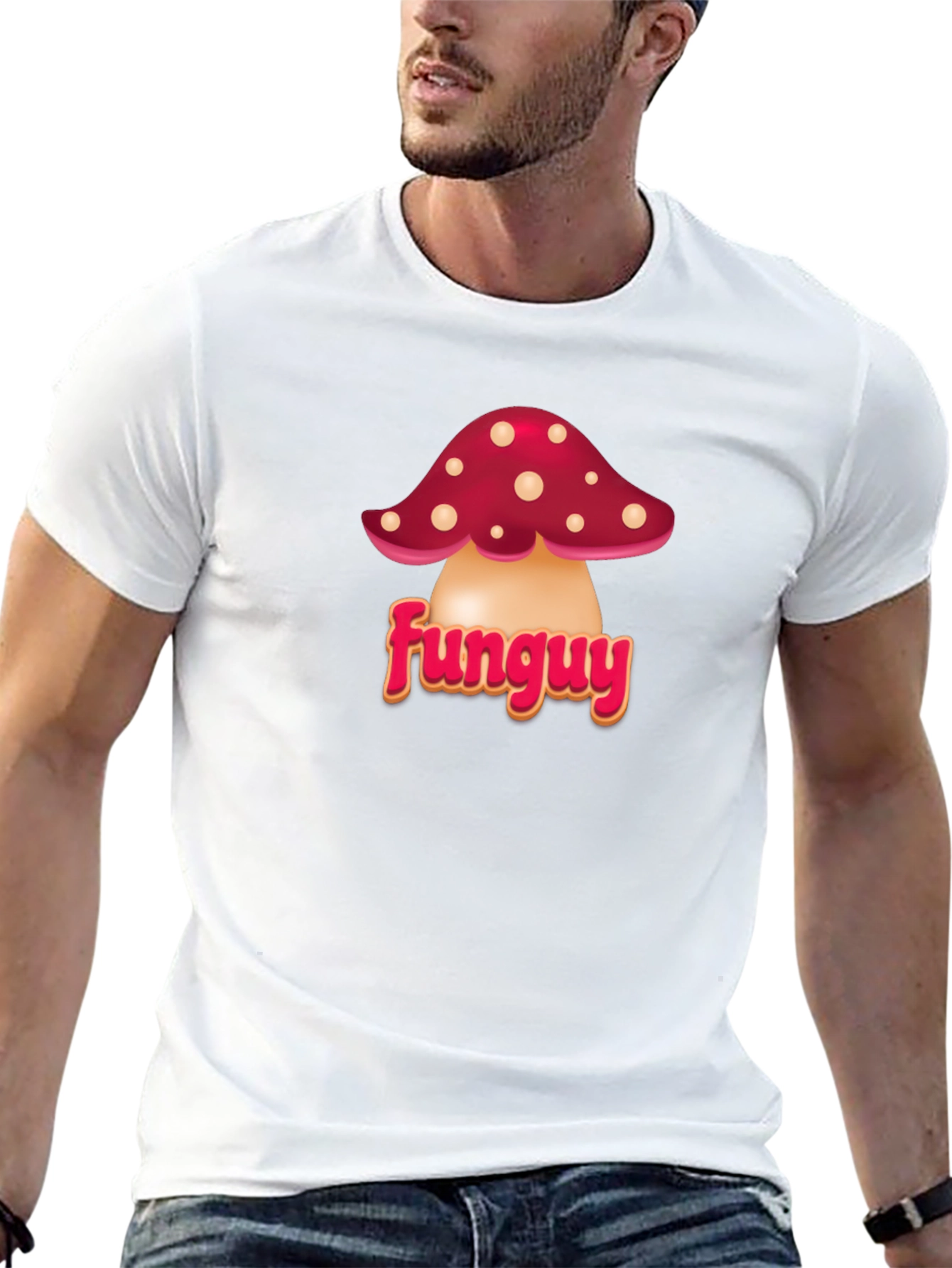 Black FunGuy Mushroom Graphic Tee - Black Cotton T-Shirt view 13