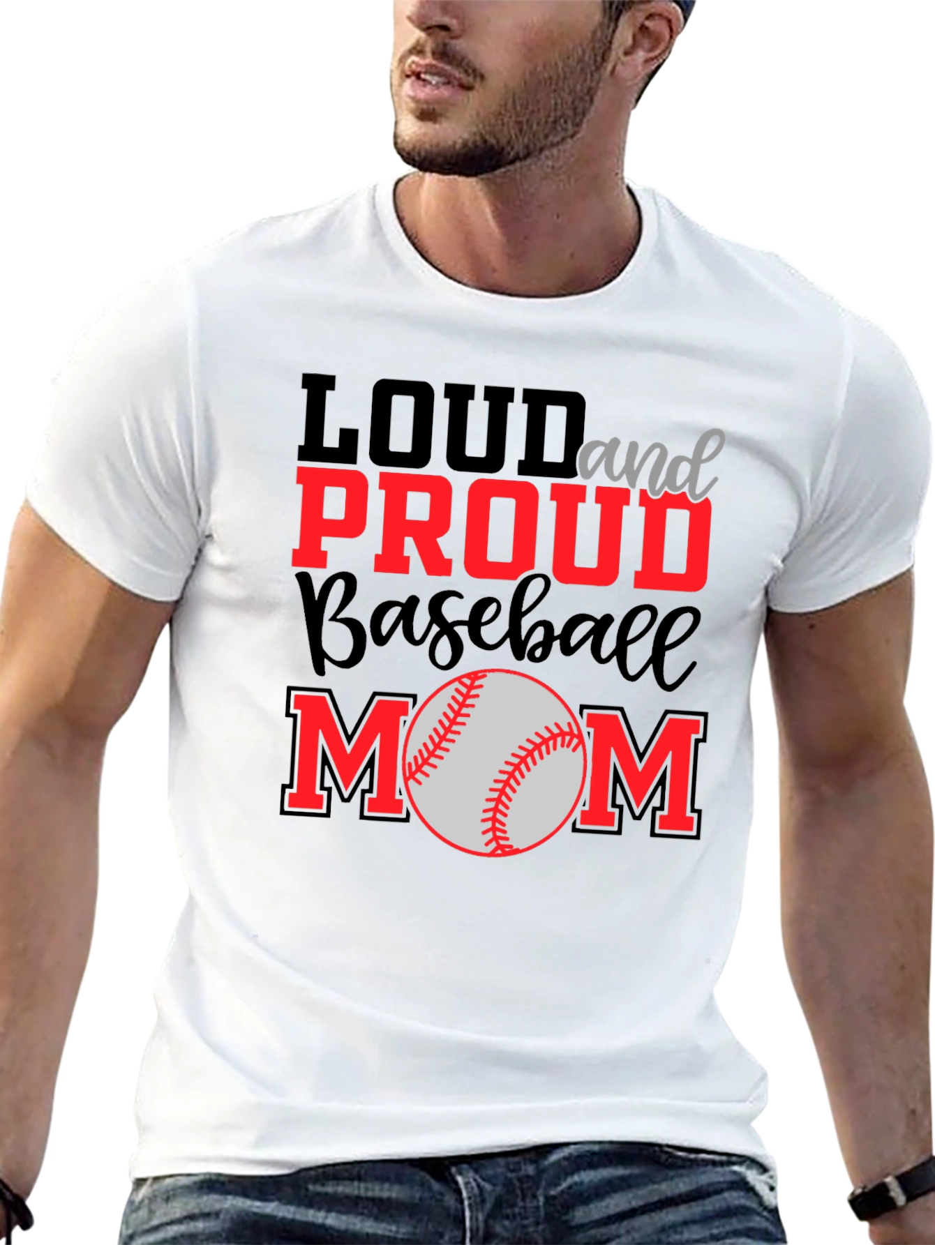 Black Loud and Proud Baseball Mom Graphic Tee view 13