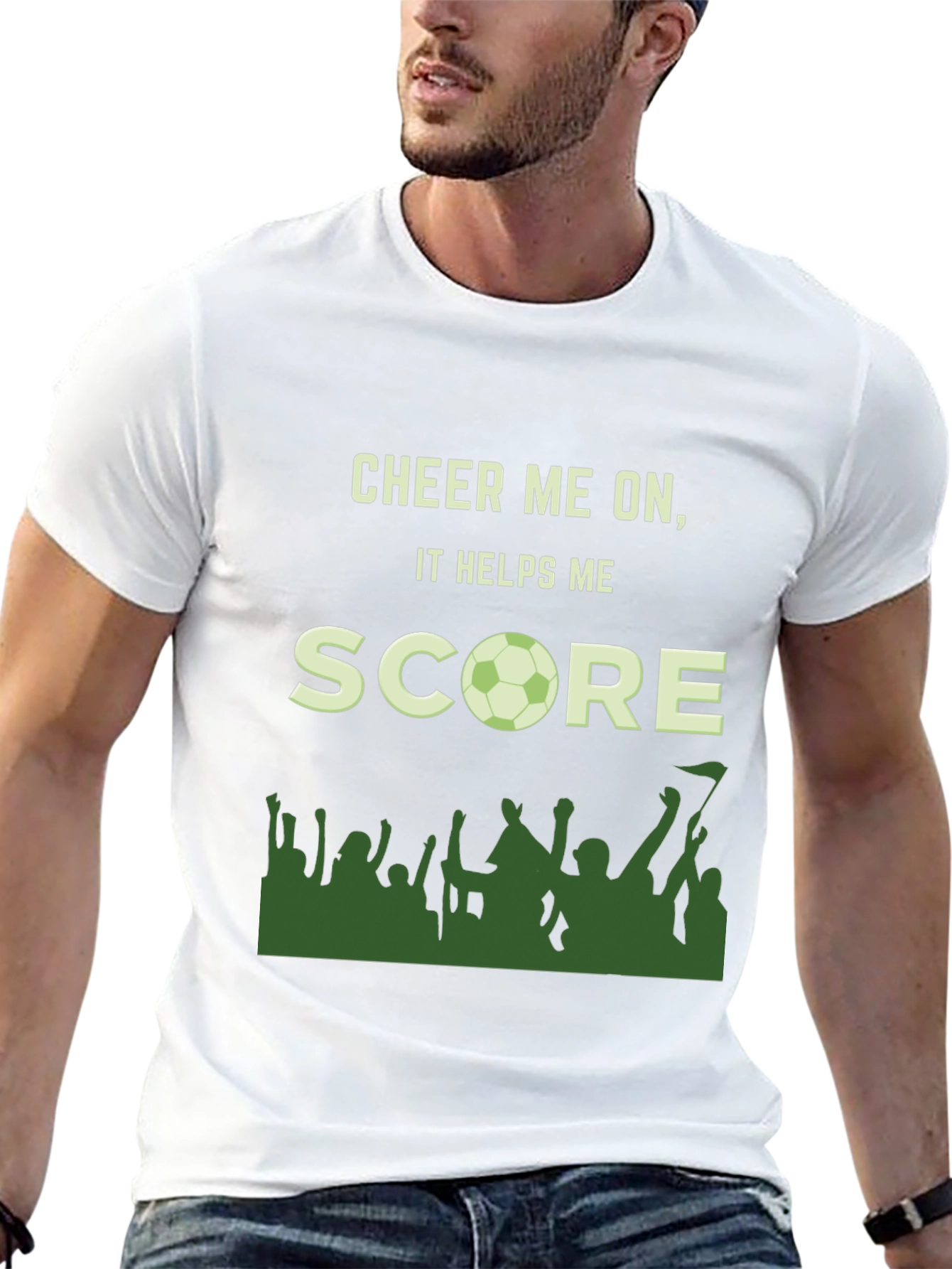 Black Cheer Me On Soccer T-Shirt view 13