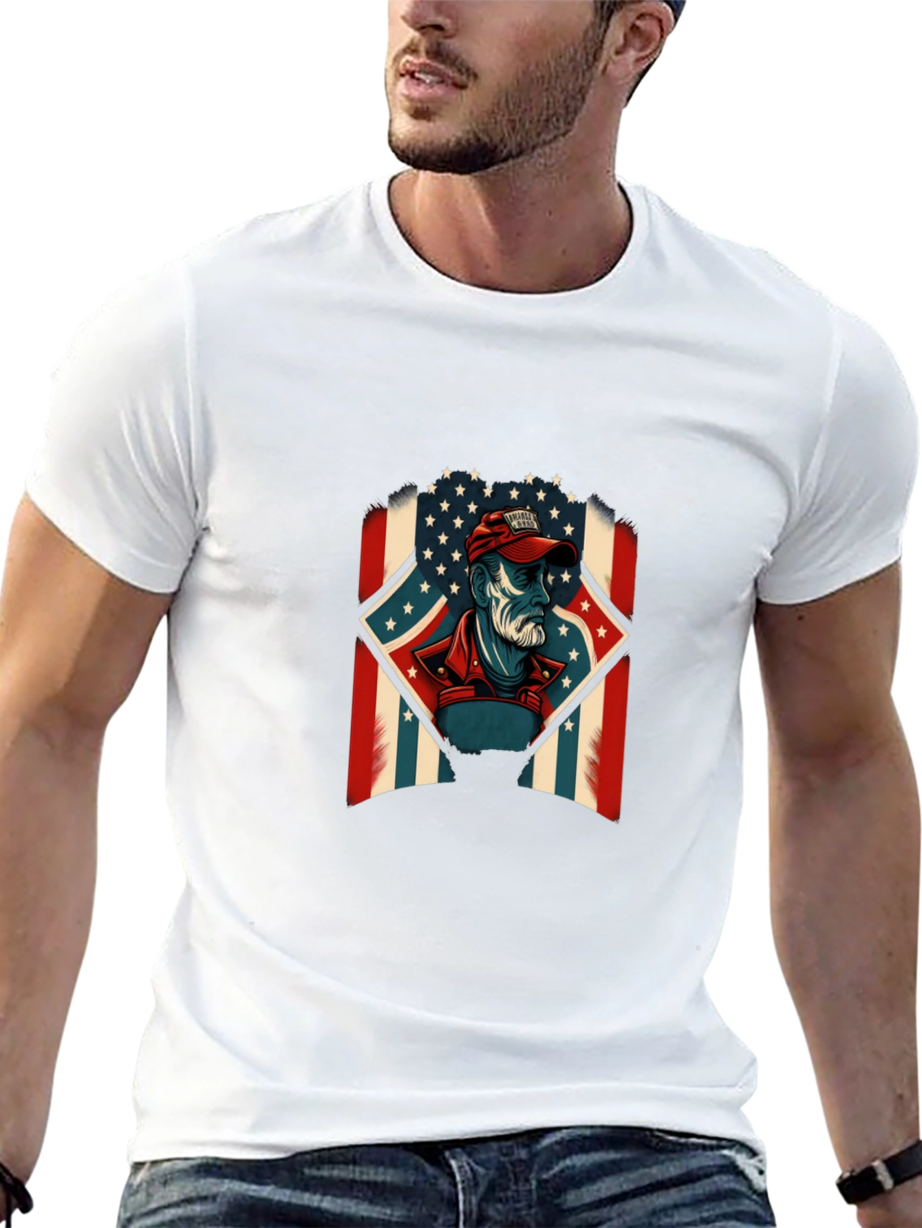 Black American Patriot Graphic T-Shirt - Patriotic Design view 13