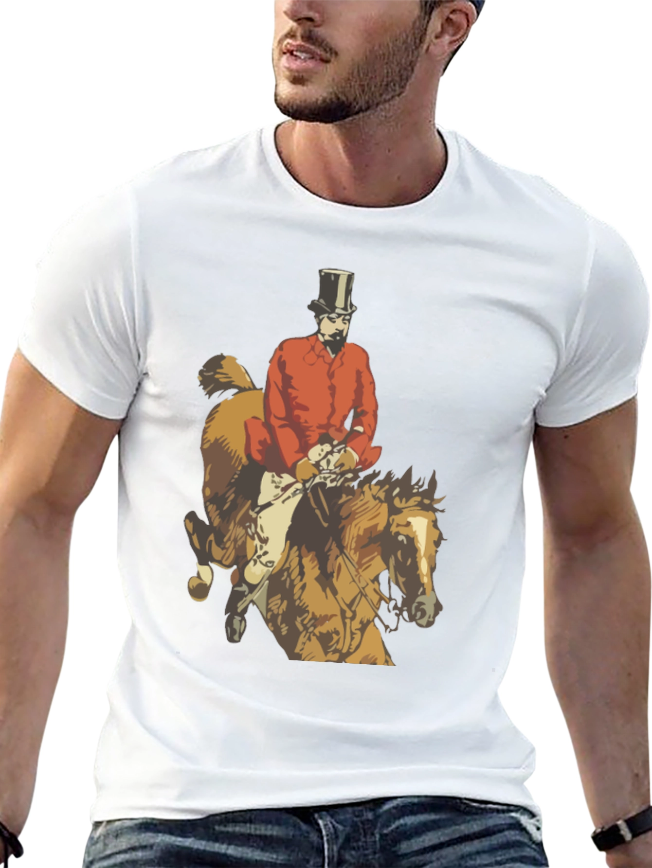 Black Equestrian Fox Hunter T-Shirt view 13