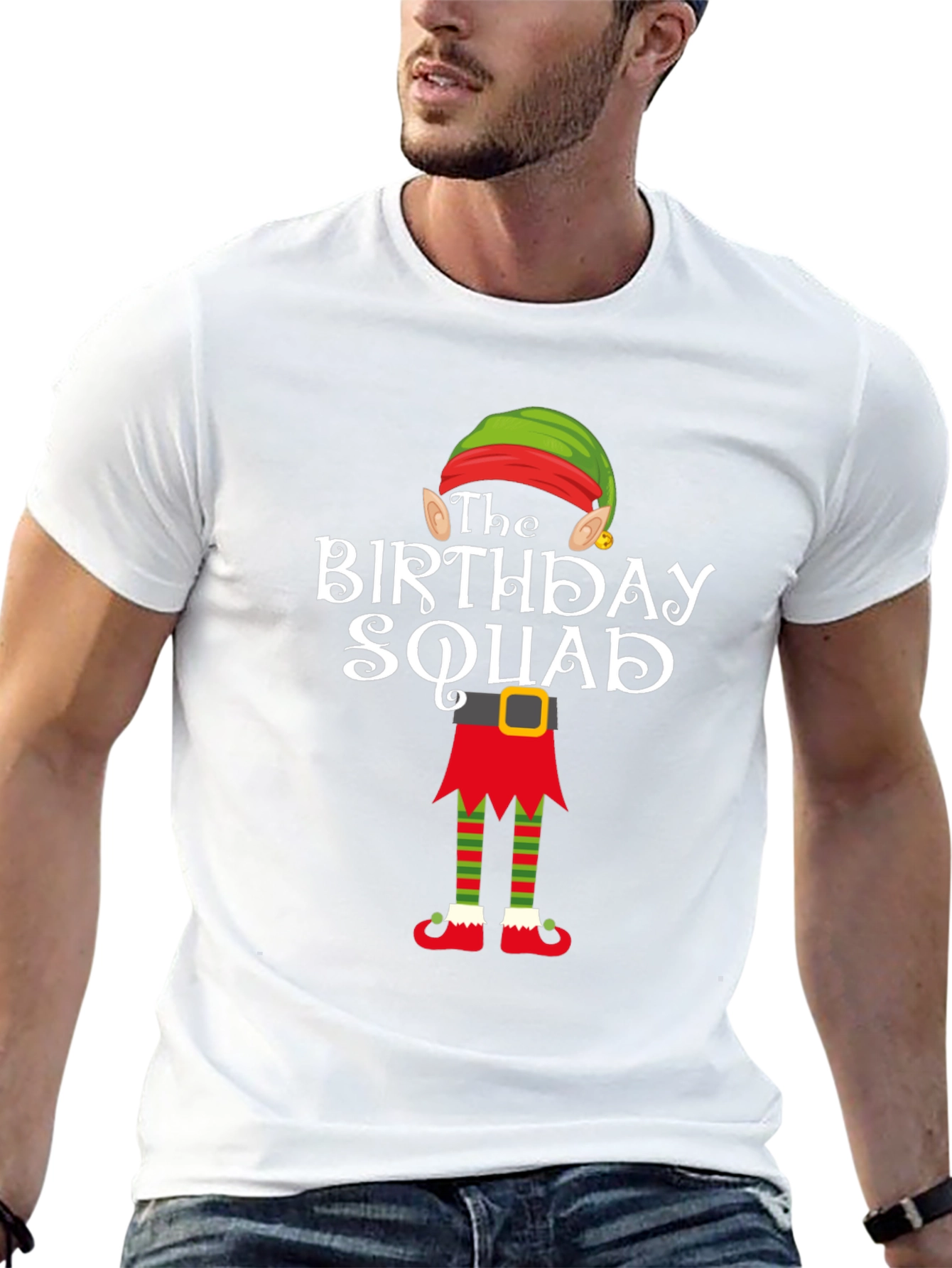 Black Birthday Squad Elf T-Shirt view 13