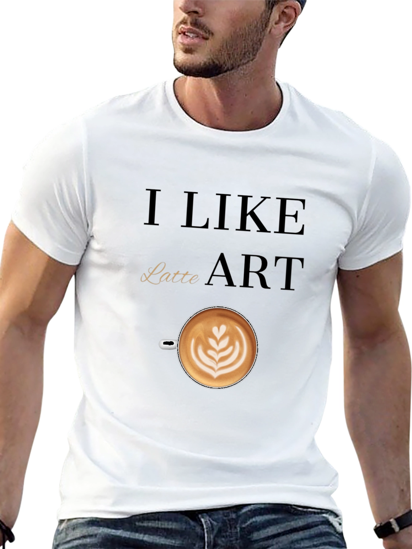 Black I Like Latte Art T-Shirt view 13