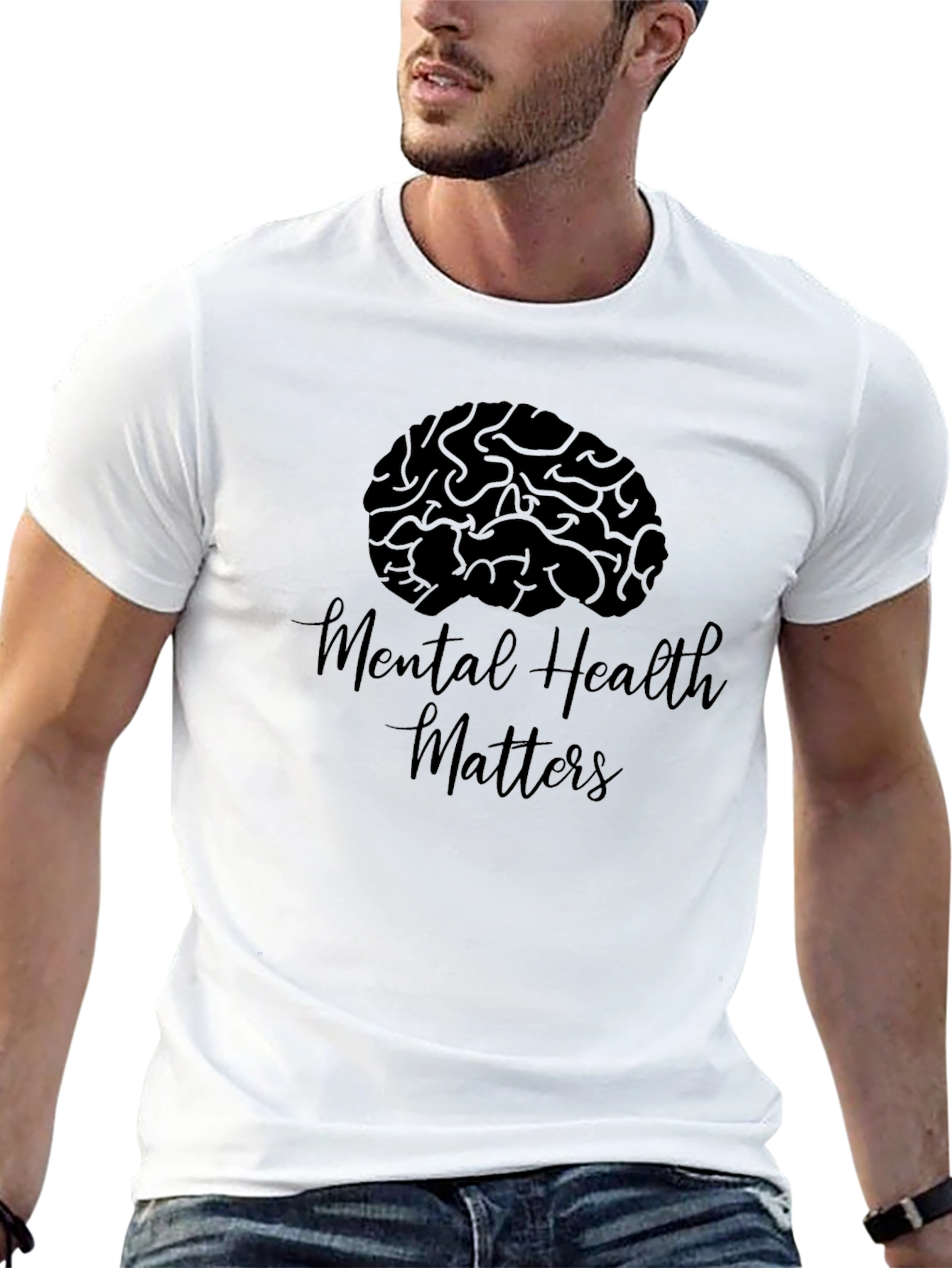 Black Mental Health Matters Graphic Tee - Black view 13