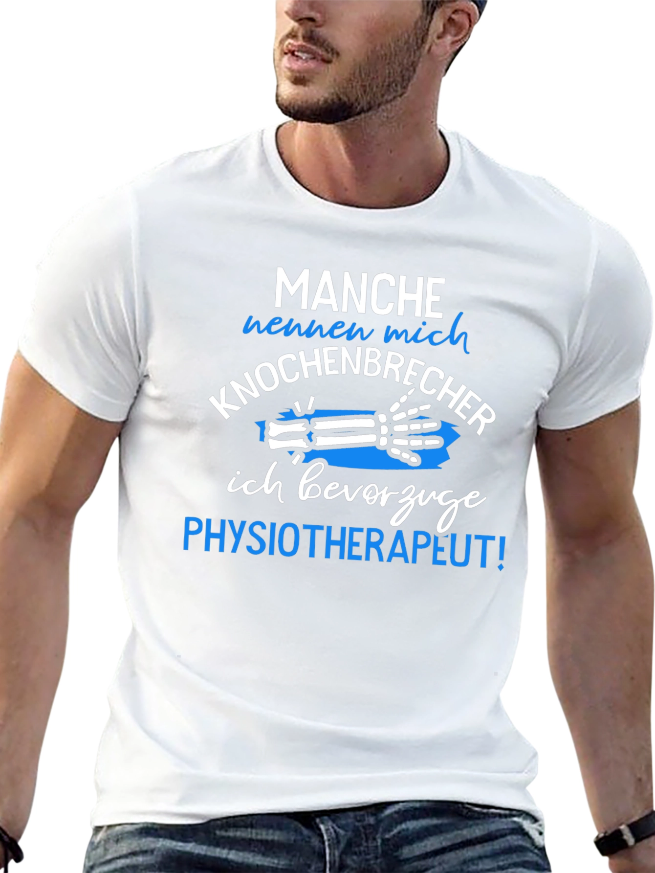 Black Funny Physical Therapist T-Shirt - Knochenbrecher Design view 13