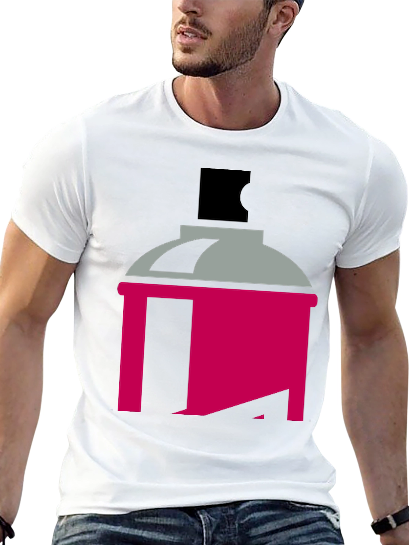 Black Spray Paint Can Graphic Tee - Modern Art Style view 13