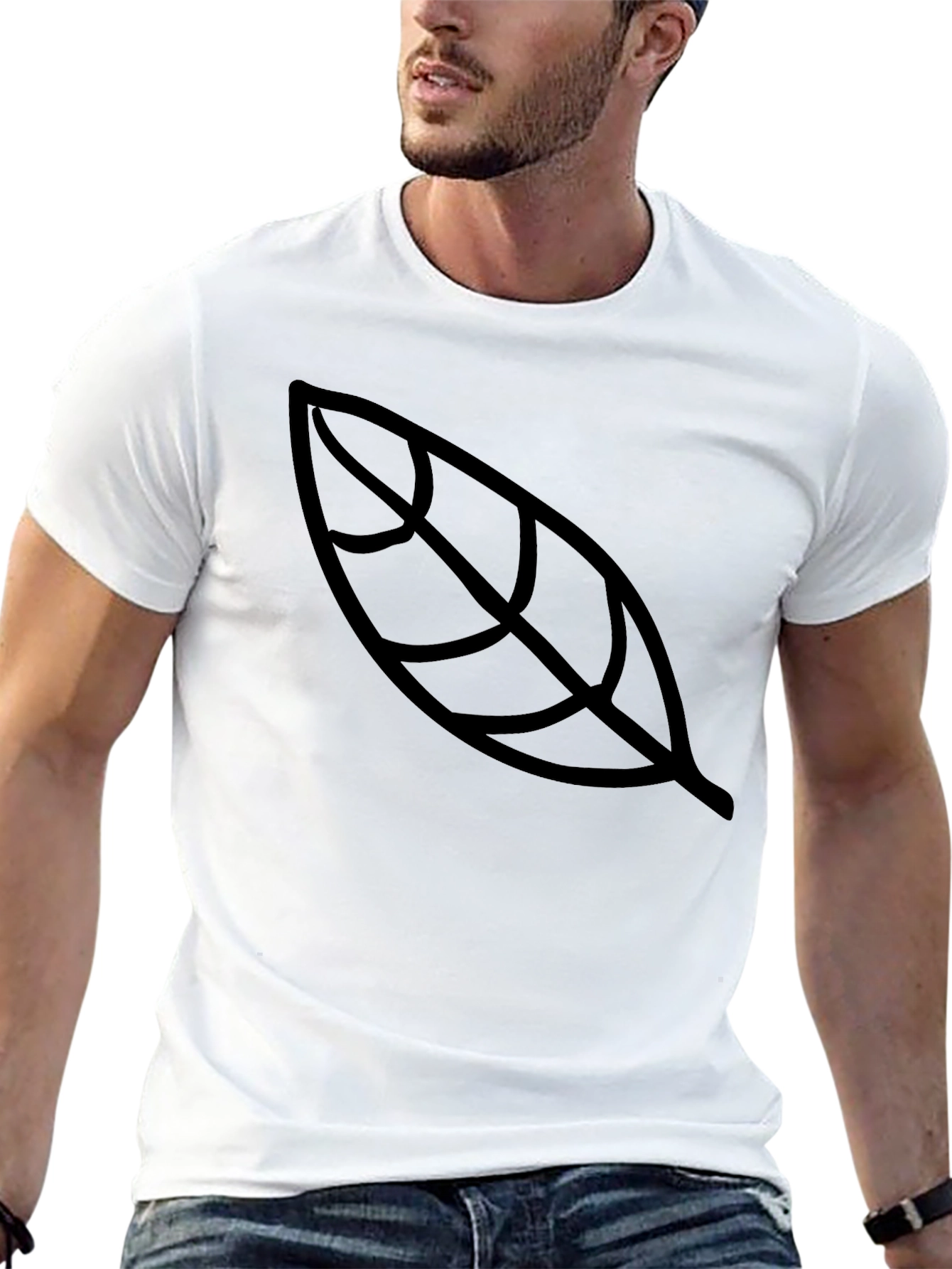 Black Leaf Graphic Black T-Shirt - Unisex view 13