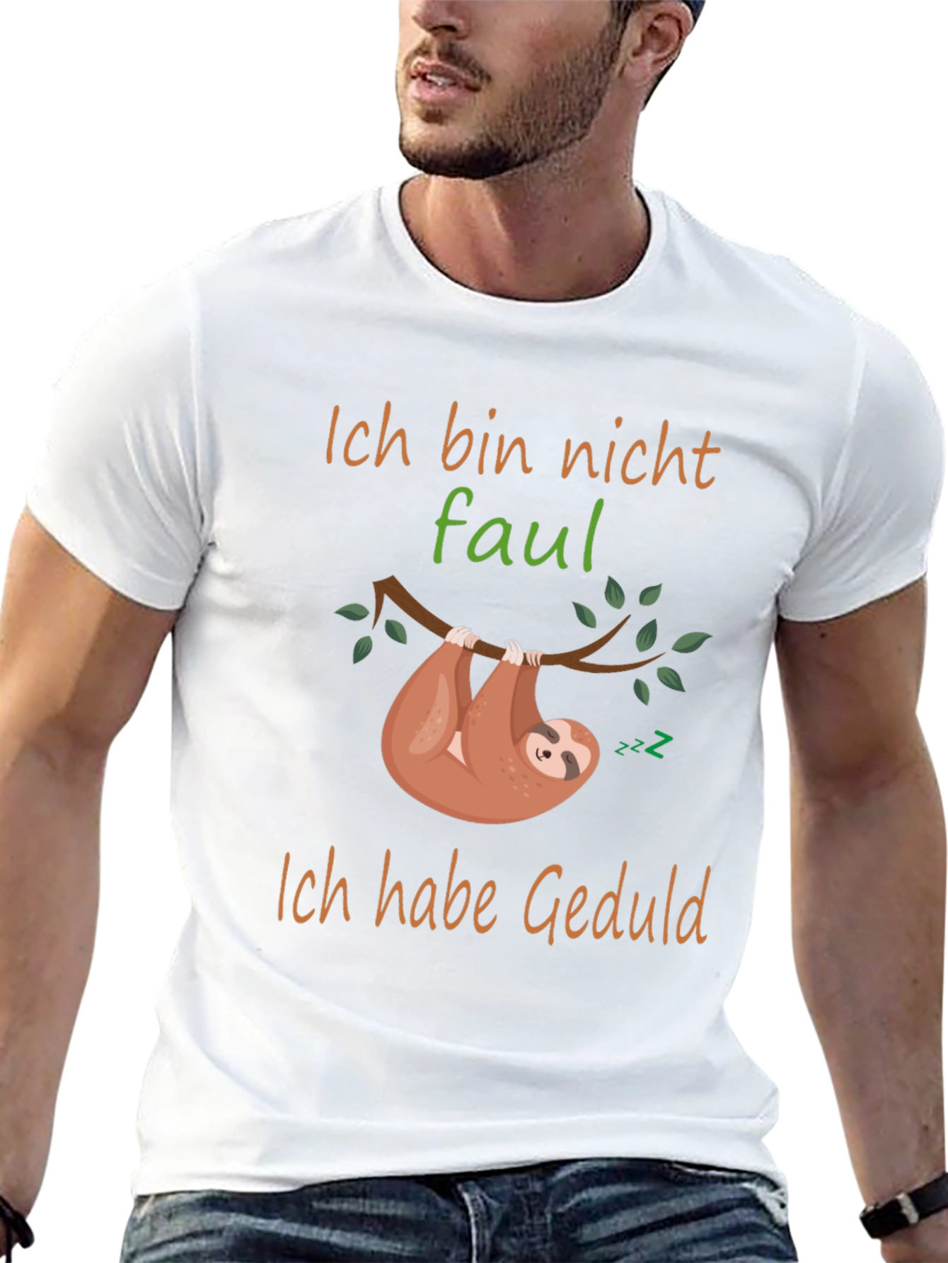 Black Ich Bin Nicht Faul Sloth T-Shirt view 13