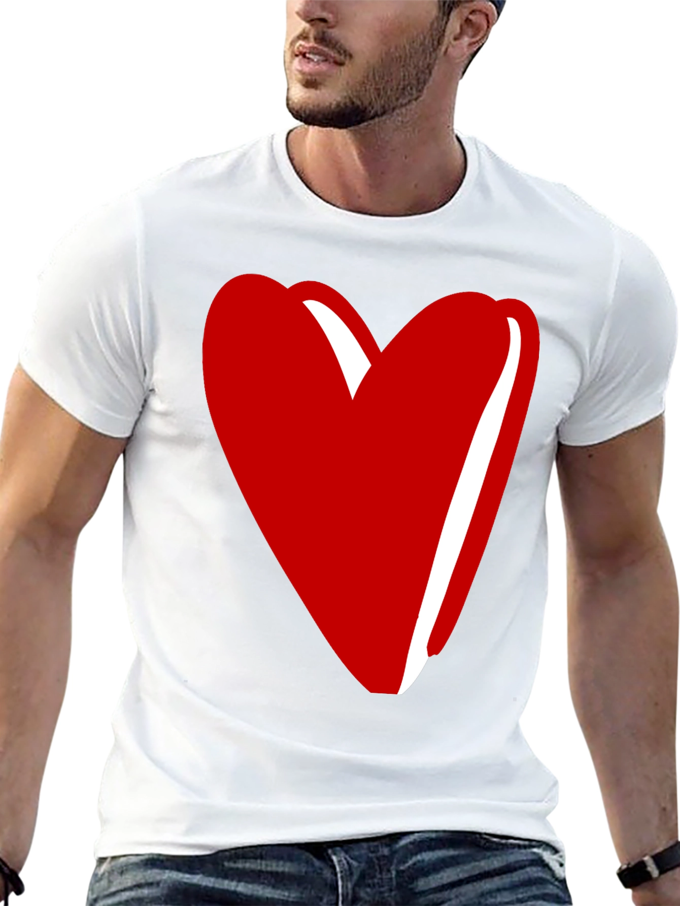 Black Heart Graphic Tee - Stylish Unisex Crew Neck T-Shirt view 13