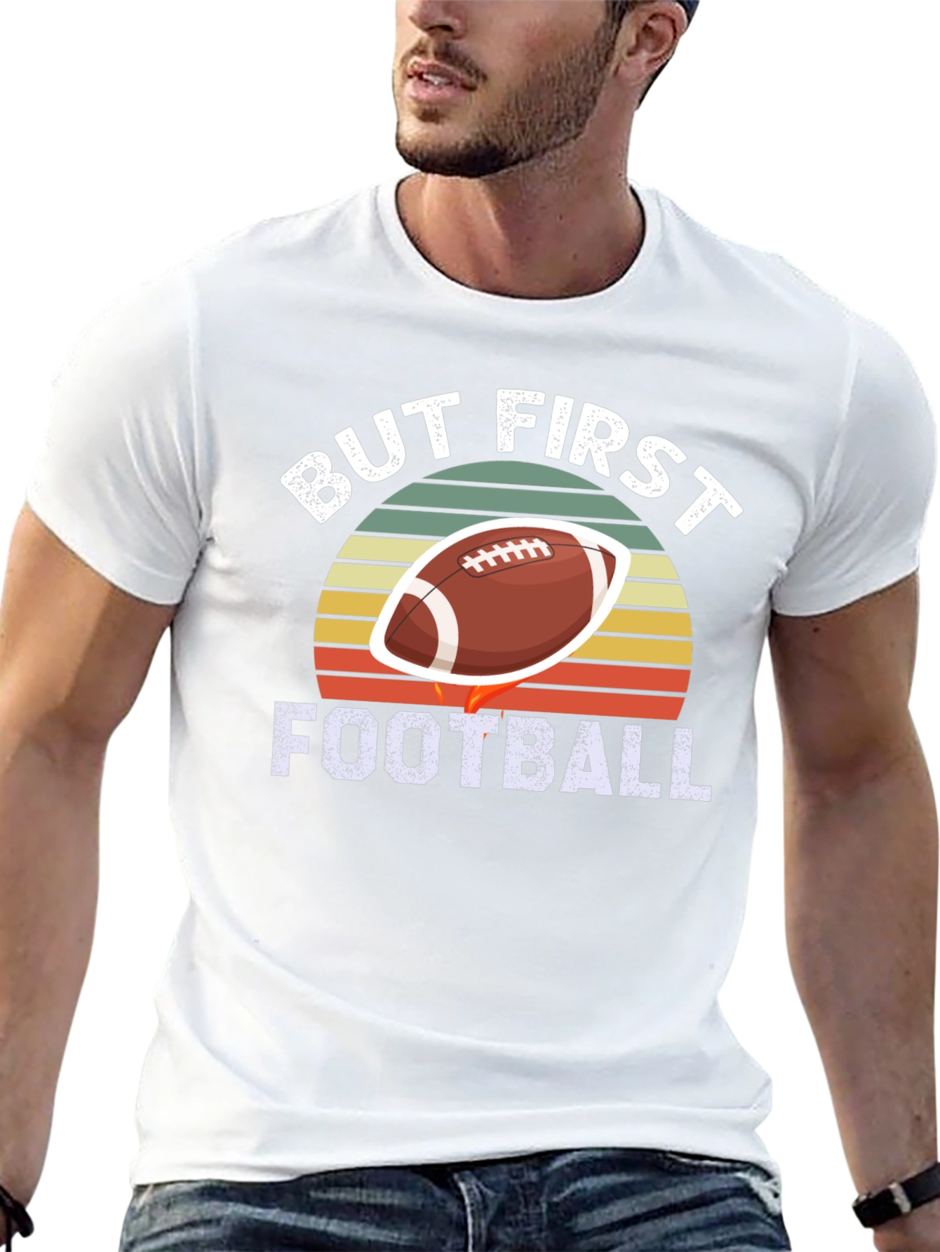 Black But First Football Graphic Tee - Stylish & Sporty view 13