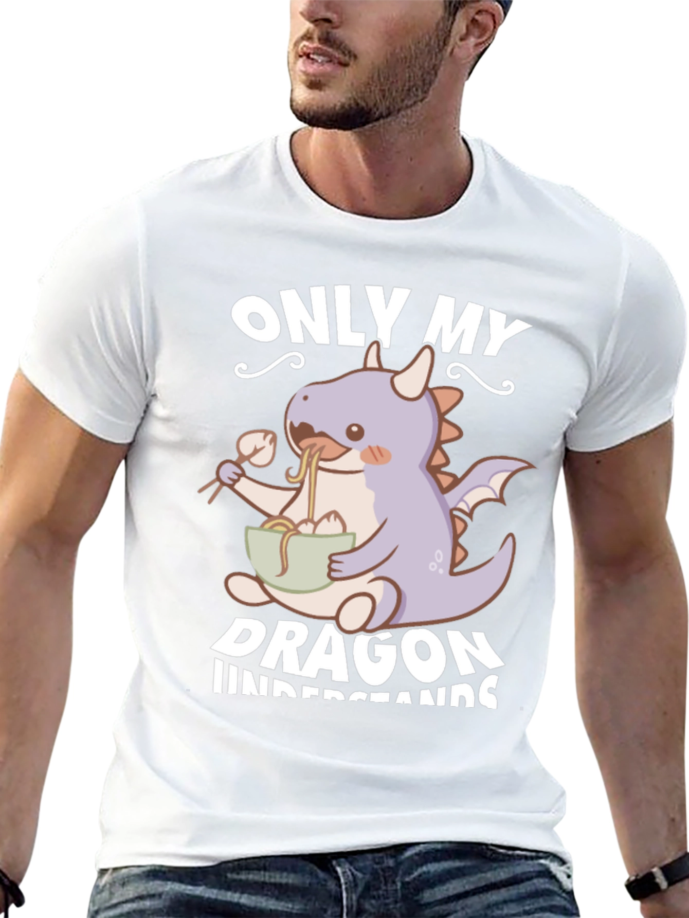 Black Only My Dragon Understands T-Shirt view 13
