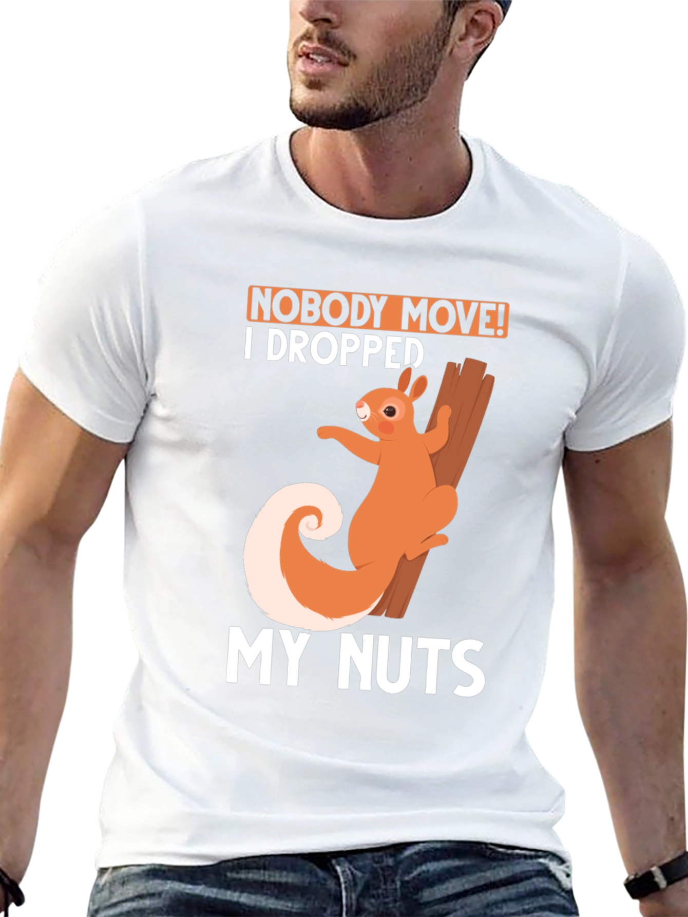 Black Funny Squirrel T-Shirt: Nobody Move I Dropped My Nuts! view 13