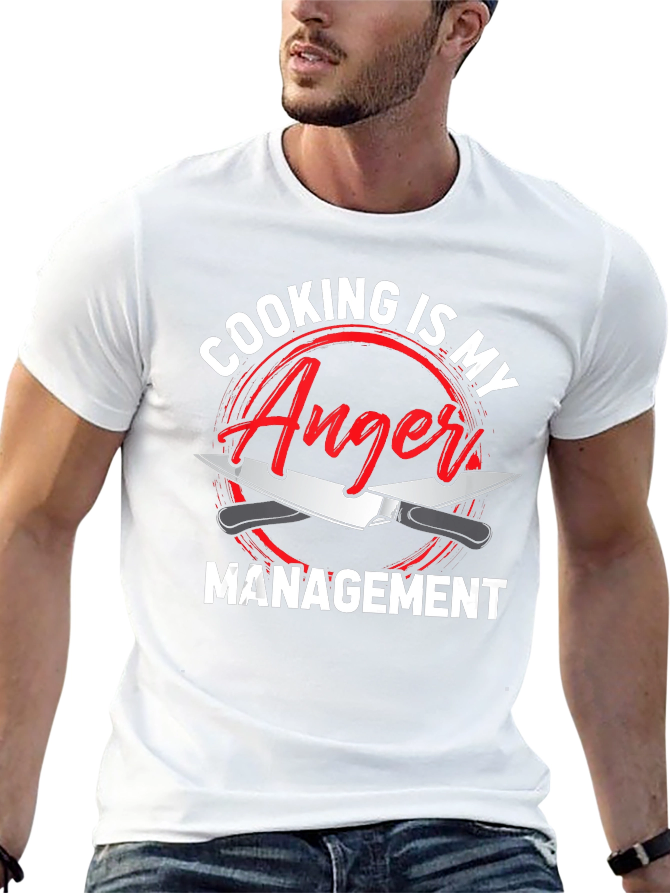 Black Cooking is My Anger Management Funny Chef T-Shirt view 13