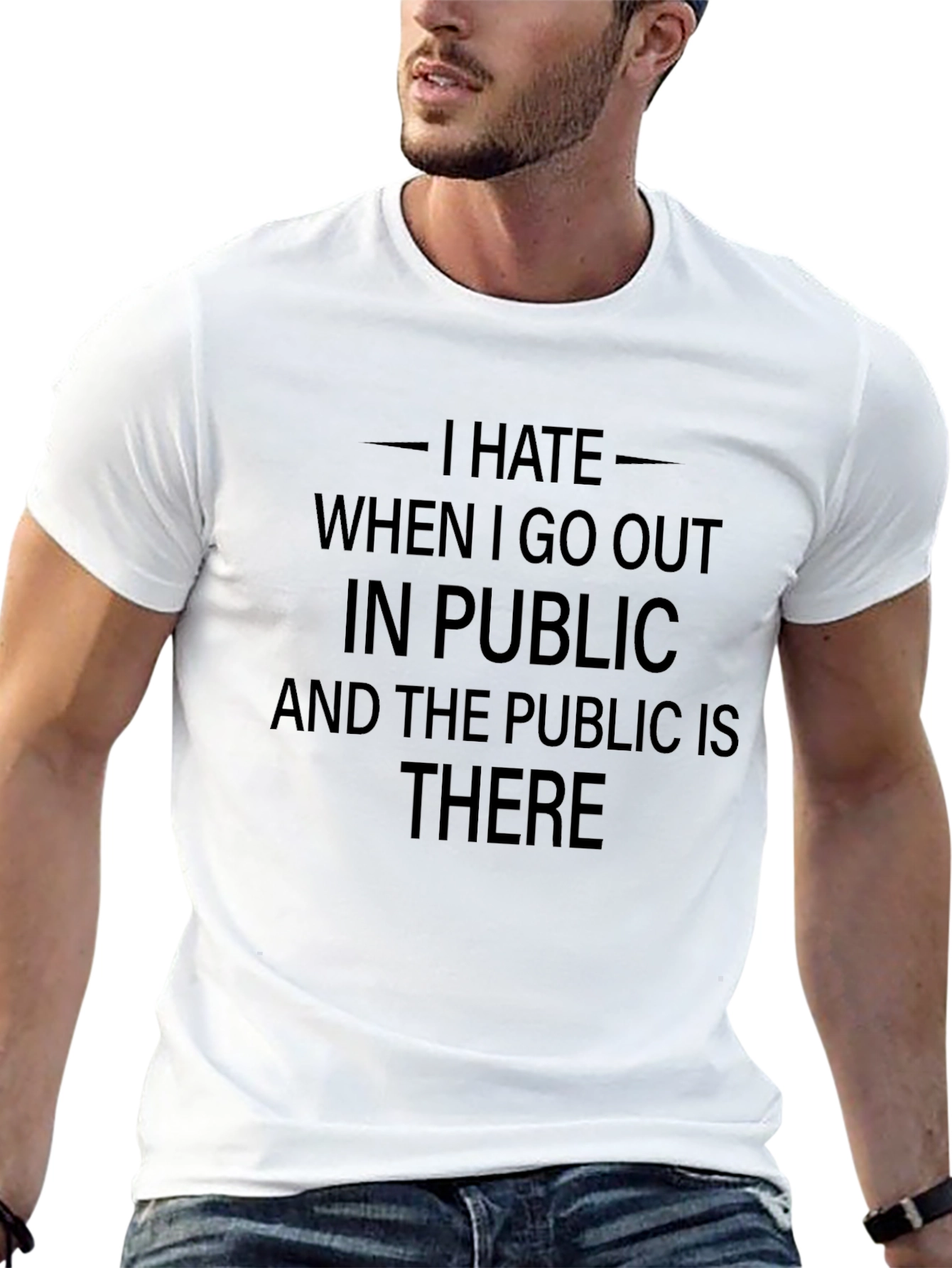 Black I Hate Public T-Shirt: Introvert Humor Tee view 13