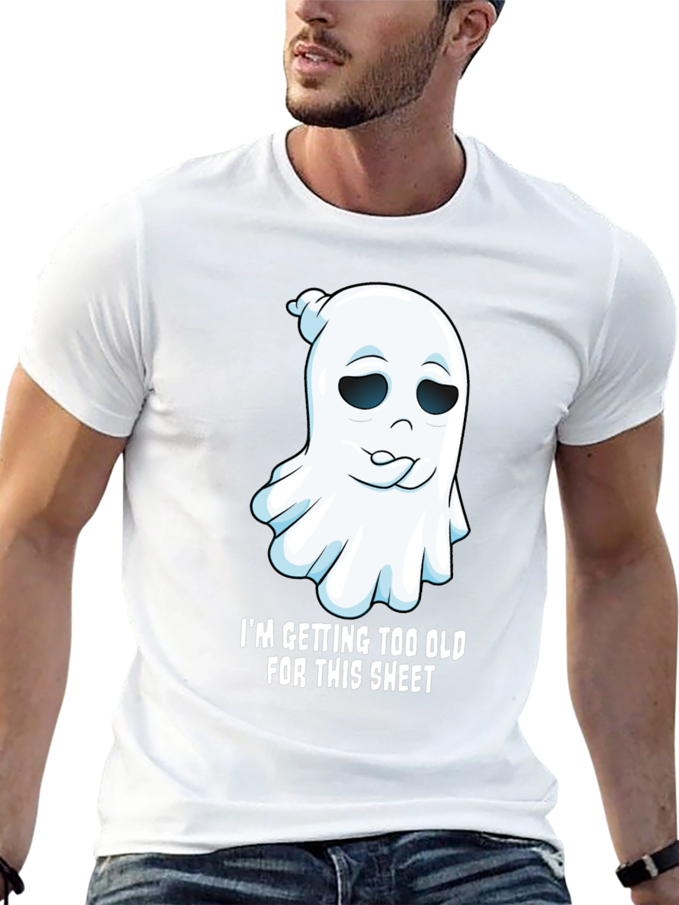 Black Funny Ghost Graphic Tee - I'm Getting Too Old view 13