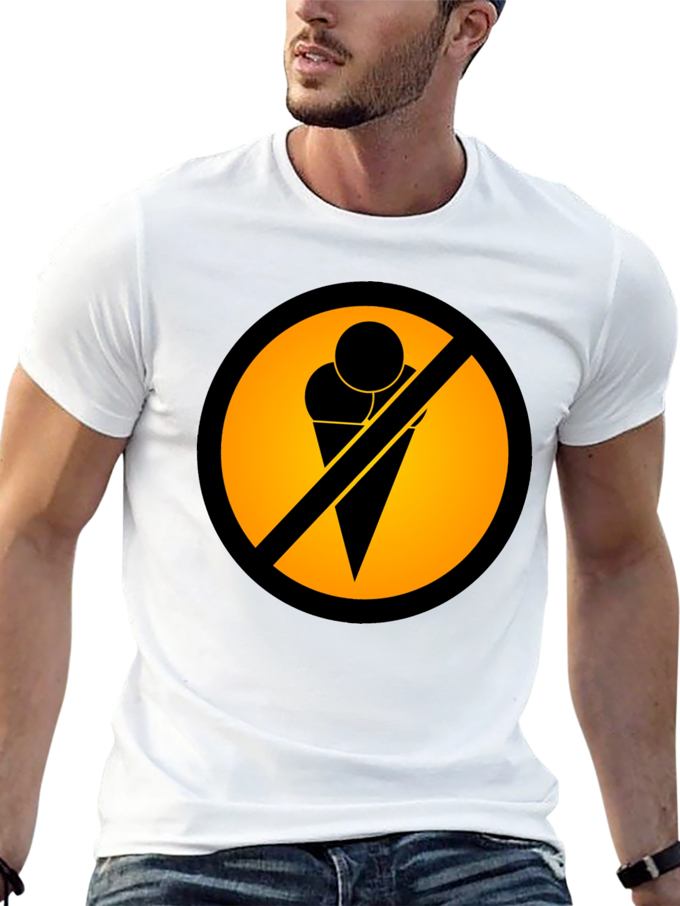 Black No Ice Cream T-Shirt - Novelty Graphic Tee view 13