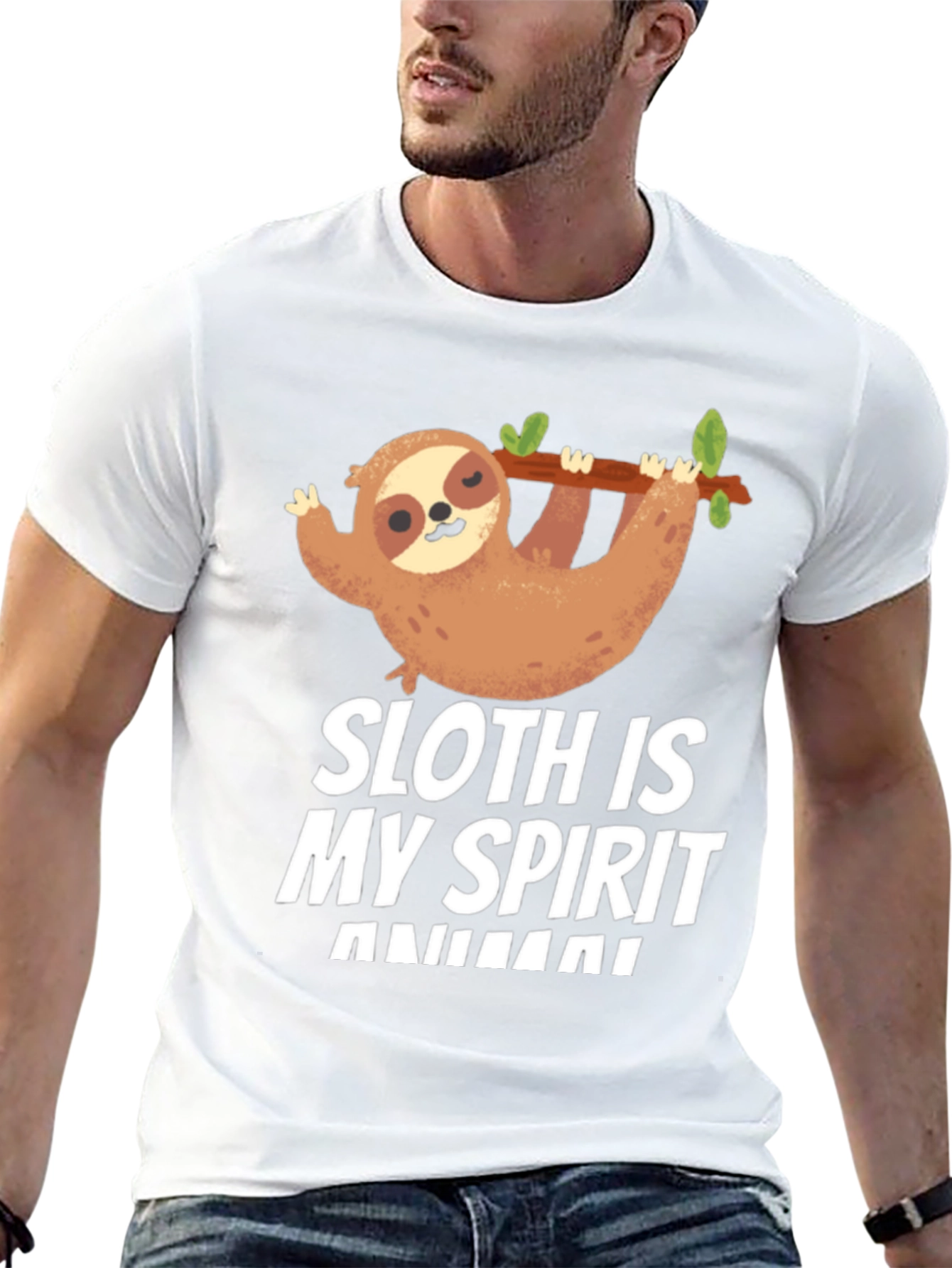 Black Sloth Spirit Animal T-Shirt Funny Cute Graphic Tee view 13