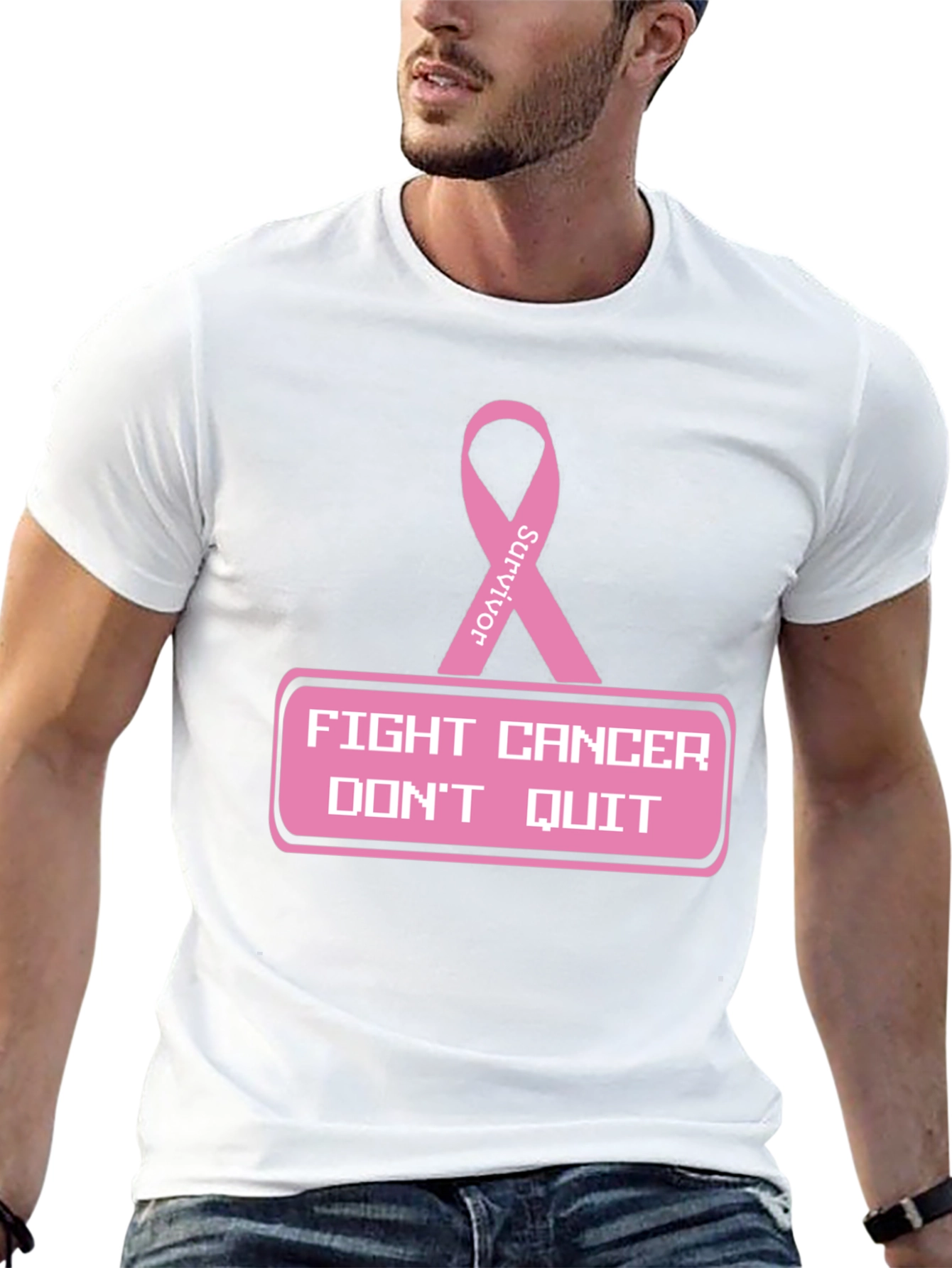 Black Fight Cancer T-Shirt view 13