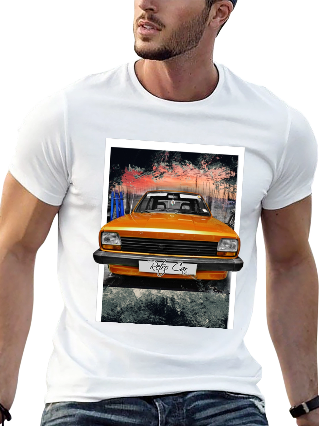 Black Retro Car Graphic T-Shirt - Cool Vintage Style view 13
