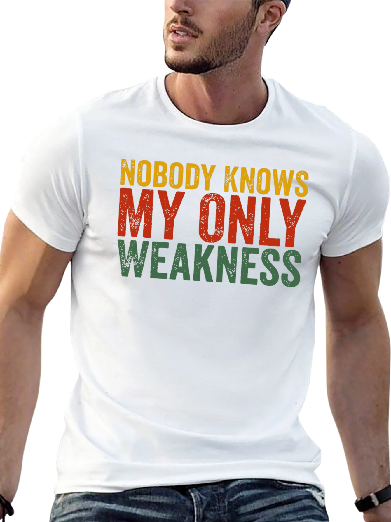 Black Nobody Knows My Only Weakness T-Shirt view 13