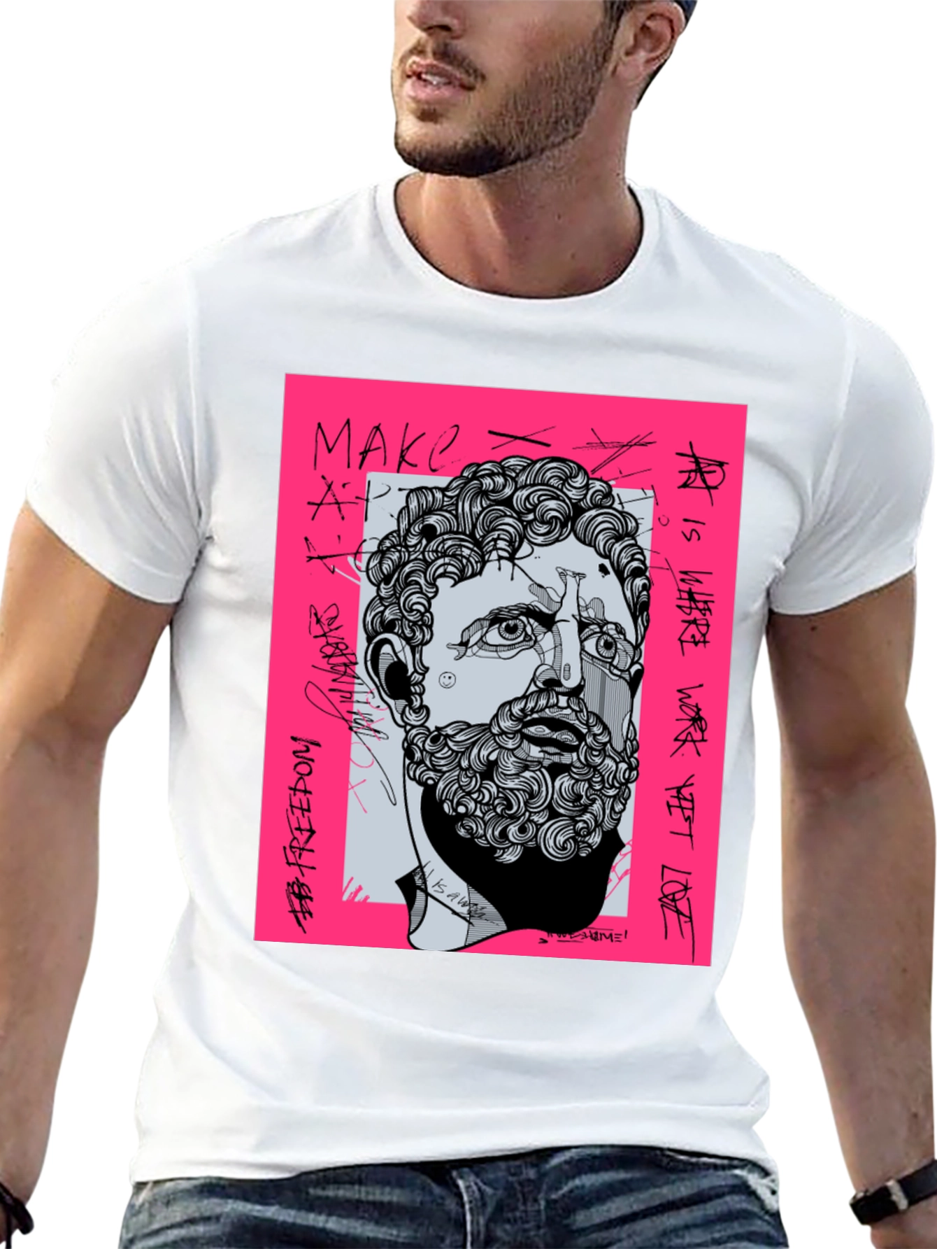 Black Graffiti Art Men's T-Shirt view 13