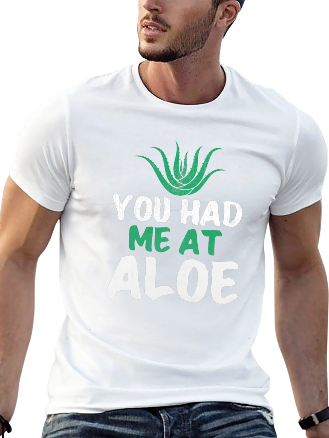 Black You Had Me At Aloe T-Shirt Funny Plant Lover Tee view 13