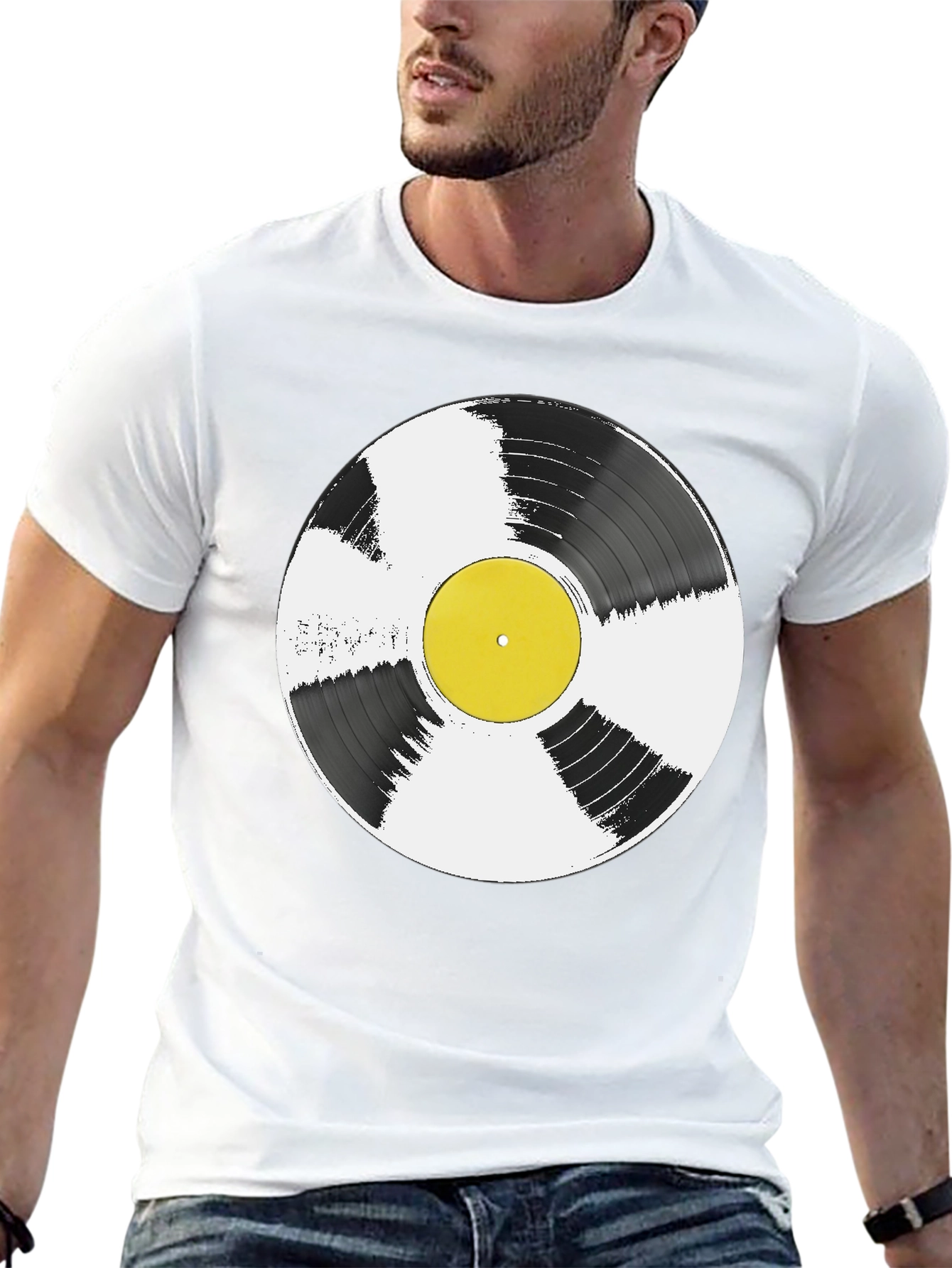 Black Vinyl Record Graphic T-Shirt - Music Lover Tee view 13