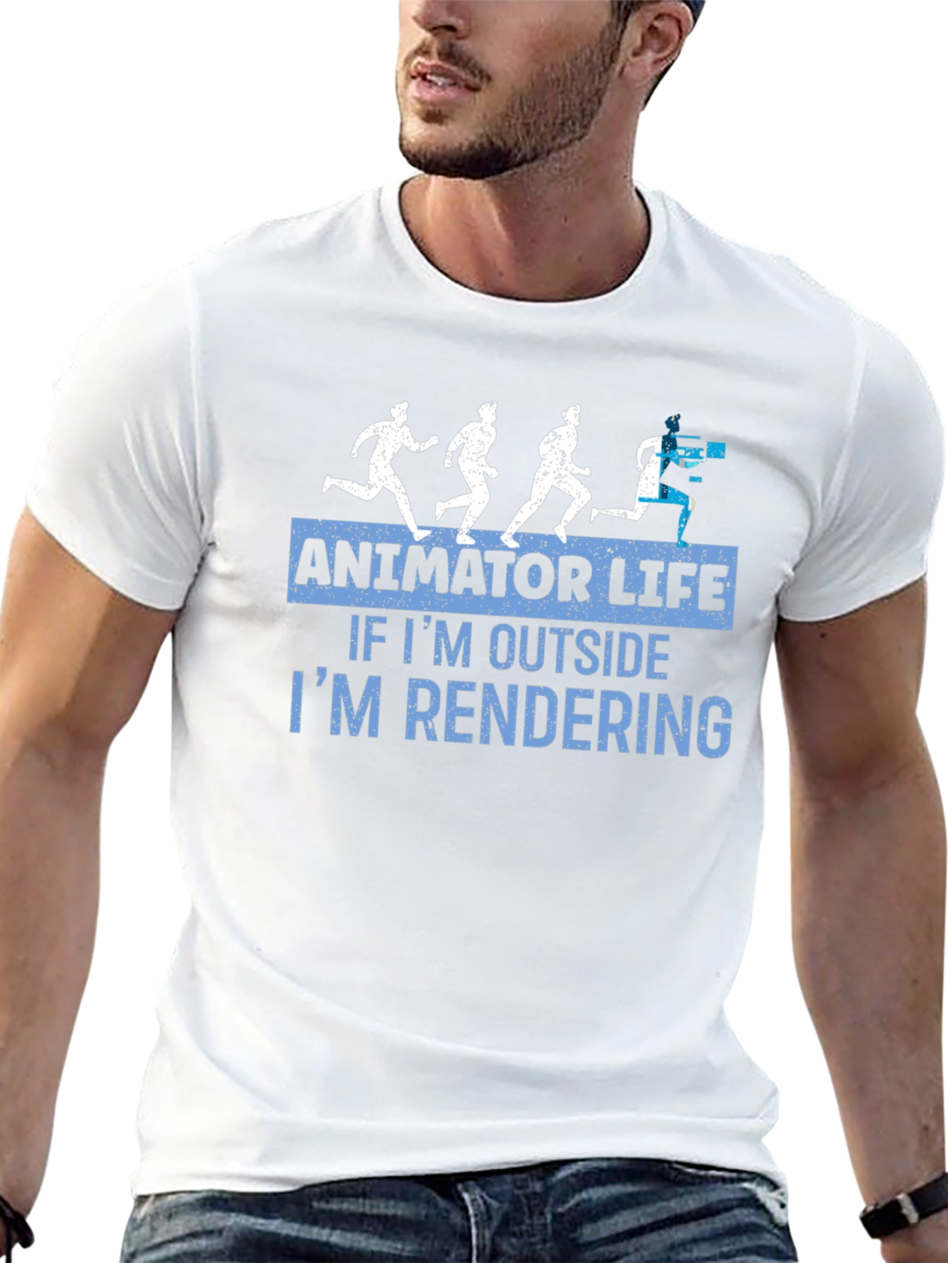 Black Animator Life T-Shirt - If I'm Outside I'm Rendering Tee view 13