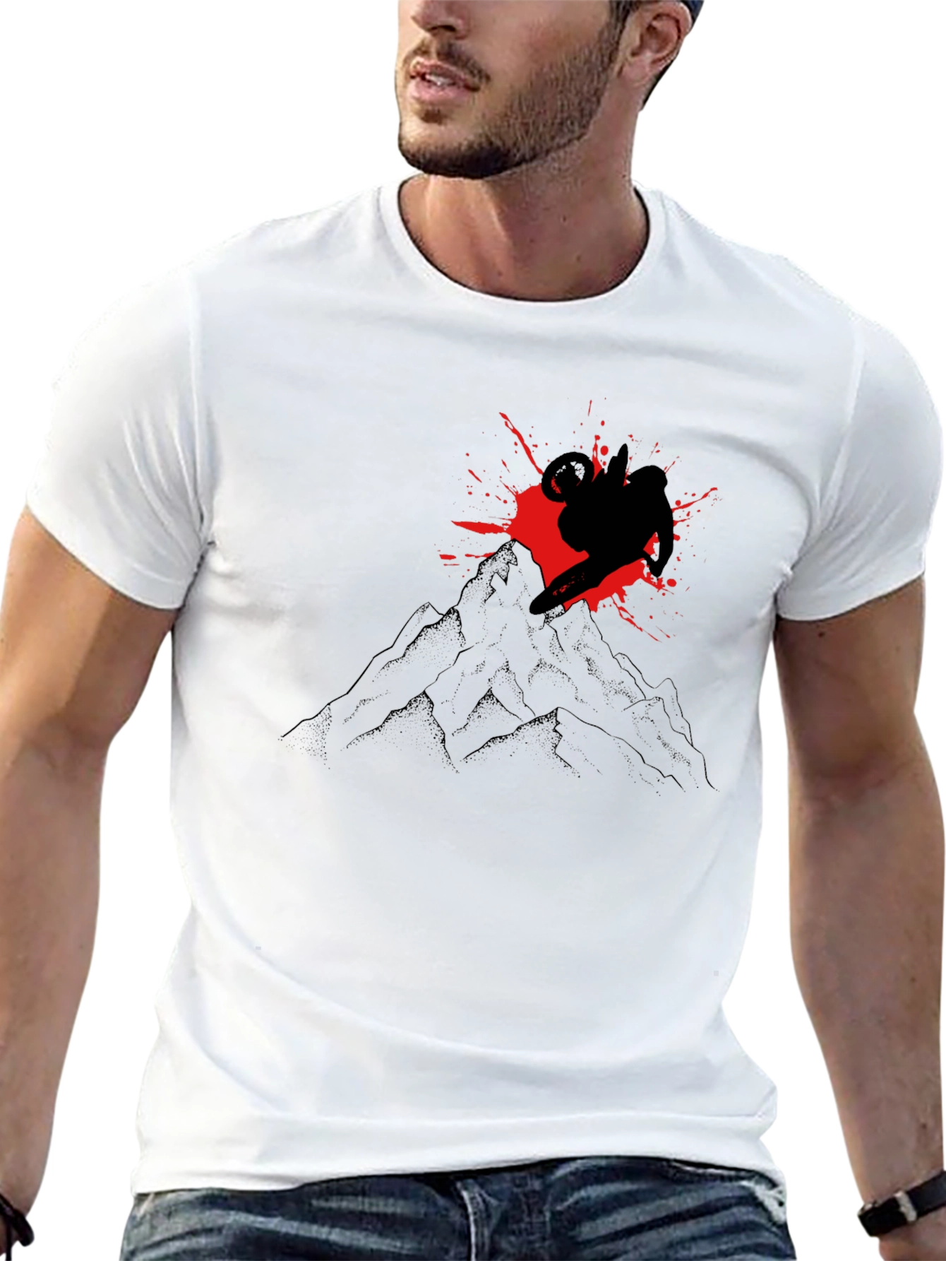 Black Mountain Biker Graphic Tee - Black view 13