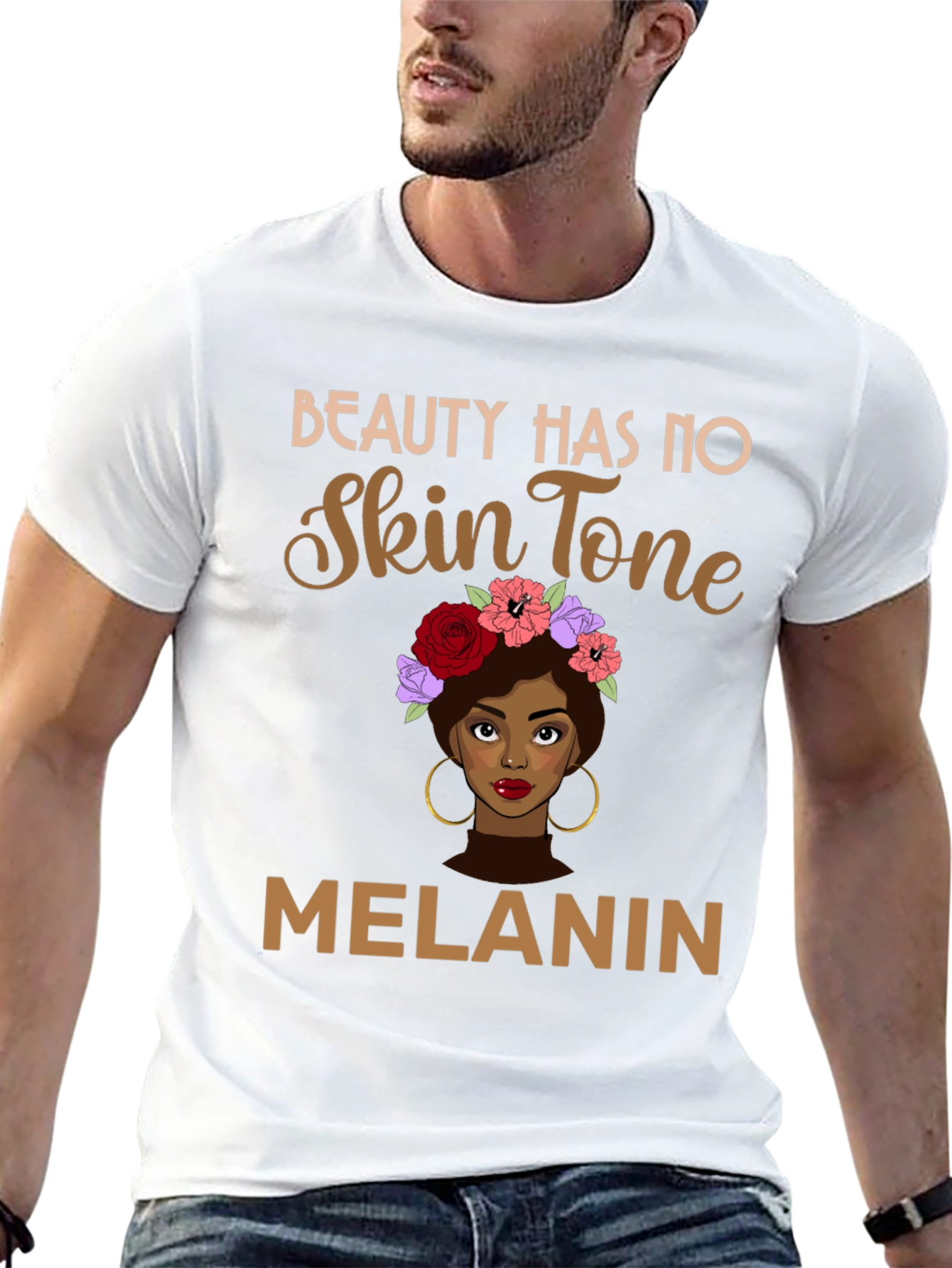 Black Beauty Has No Skin Tone Melanin Graphic Tee view 13