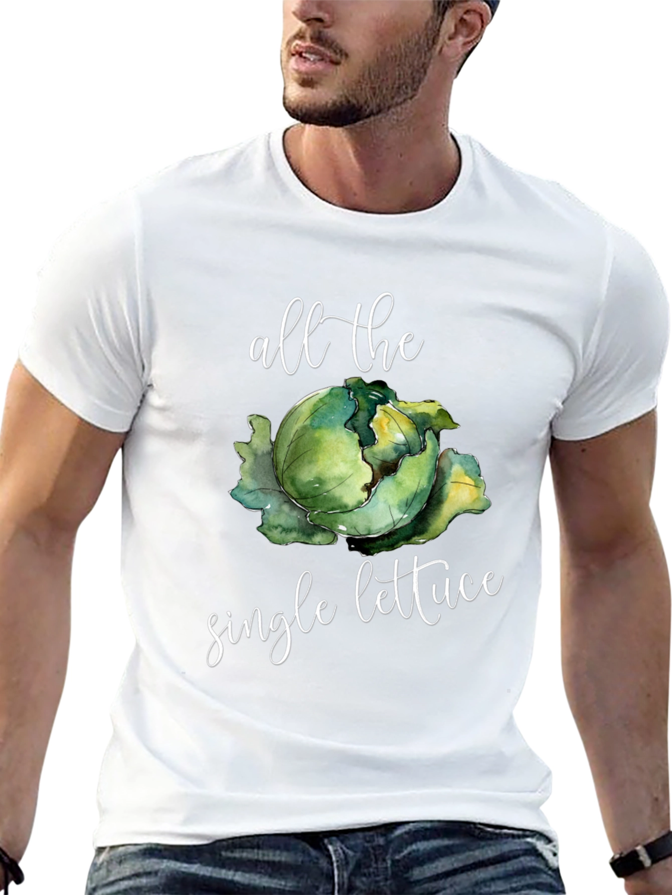 Black All the Single Lettuce Funny T-Shirt view 13