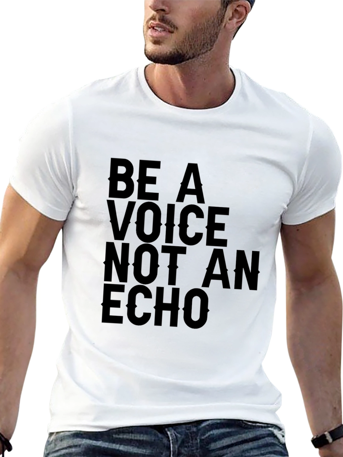 Black Be A Voice Tee - Motivational T-Shirt view 13