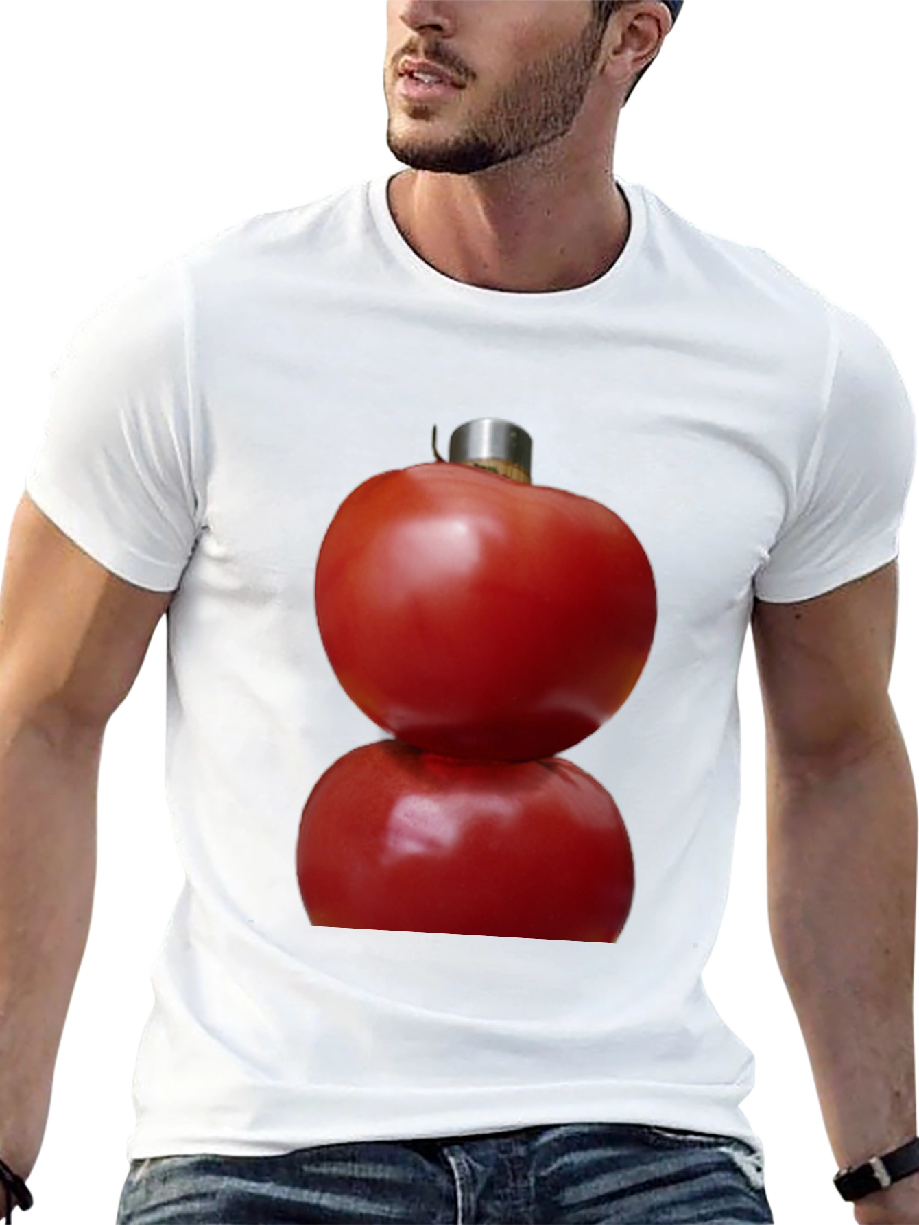 Black Tomato Ornament T-Shirt - Novelty Graphic Tee view 13