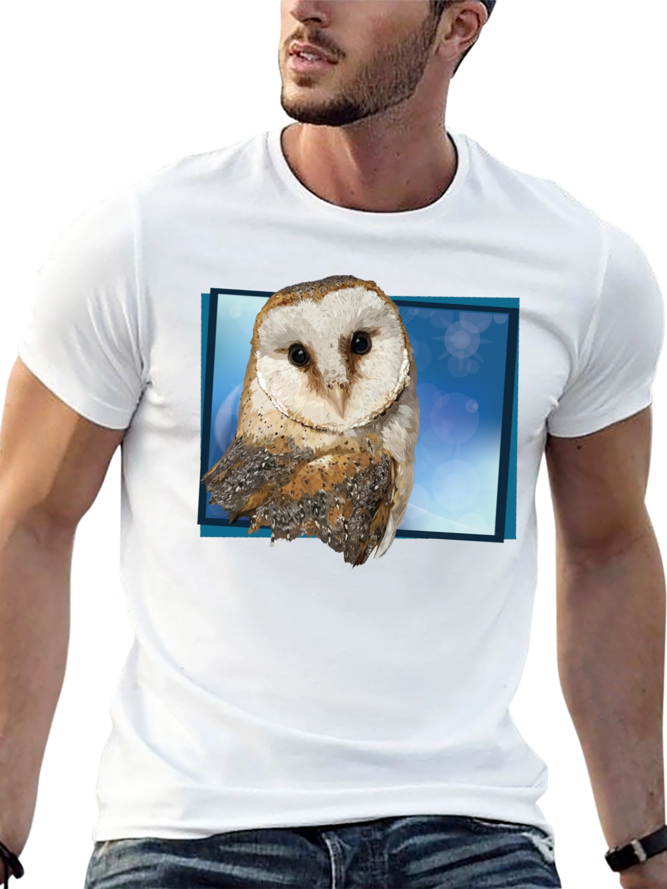 Black Barn Owl Graphic Tee - Men's Black T-Shirt view 13