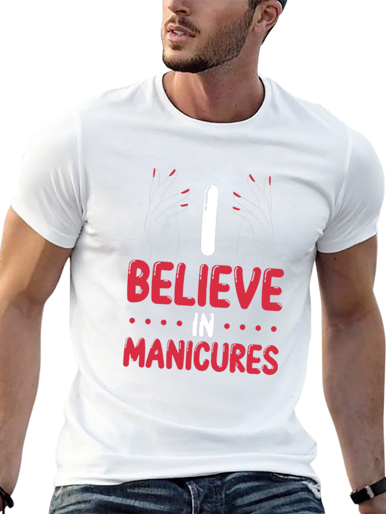Black I Believe in Manicures Graphic T-Shirt view 13