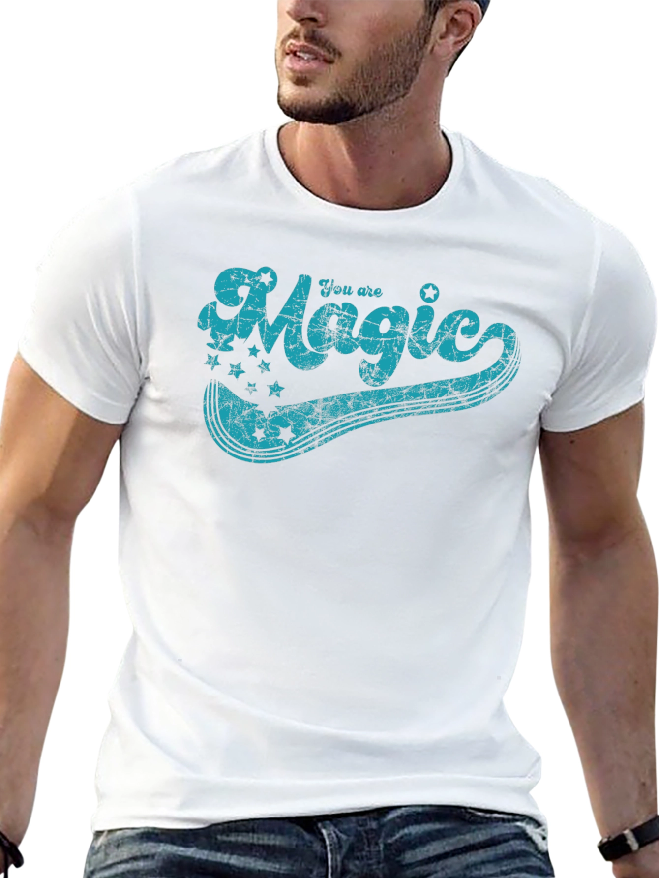 Black You Are Magic Graphic Tee - Vintage Style T-Shirt view 13