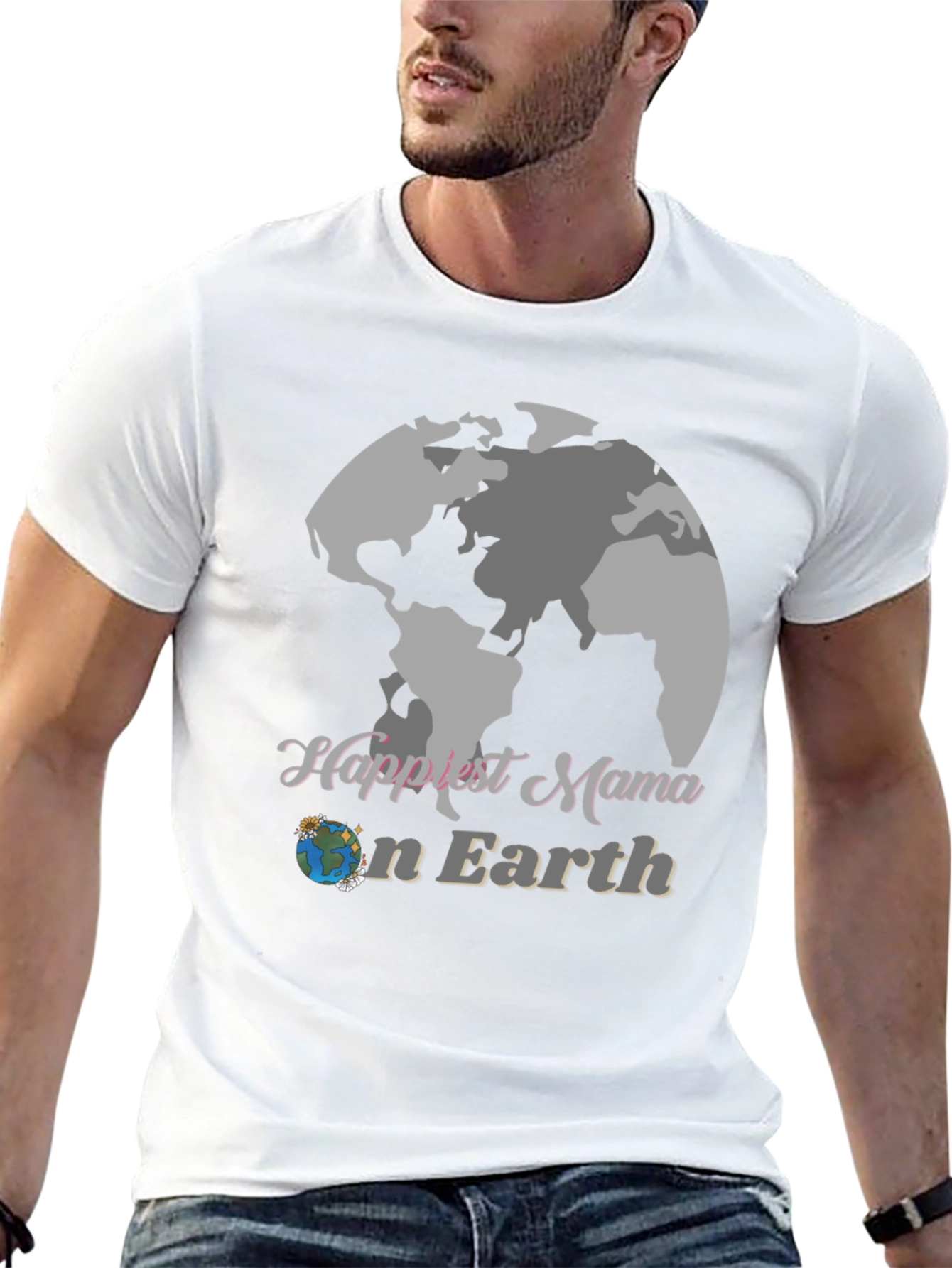 Black Happiest Mama Earth T-Shirt view 13