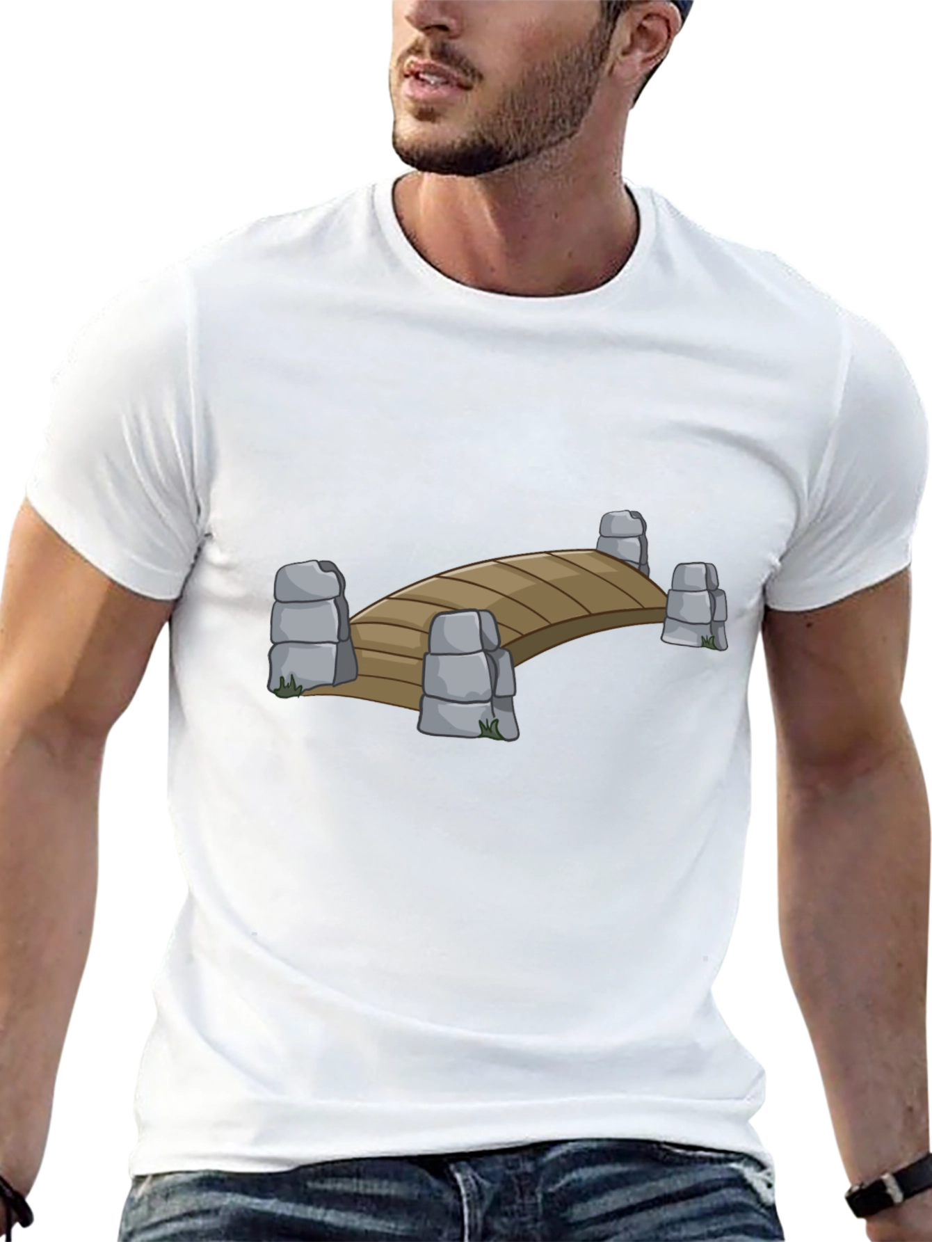 Black Bridge Graphic T-Shirt - Cool Cartoon Design view 13