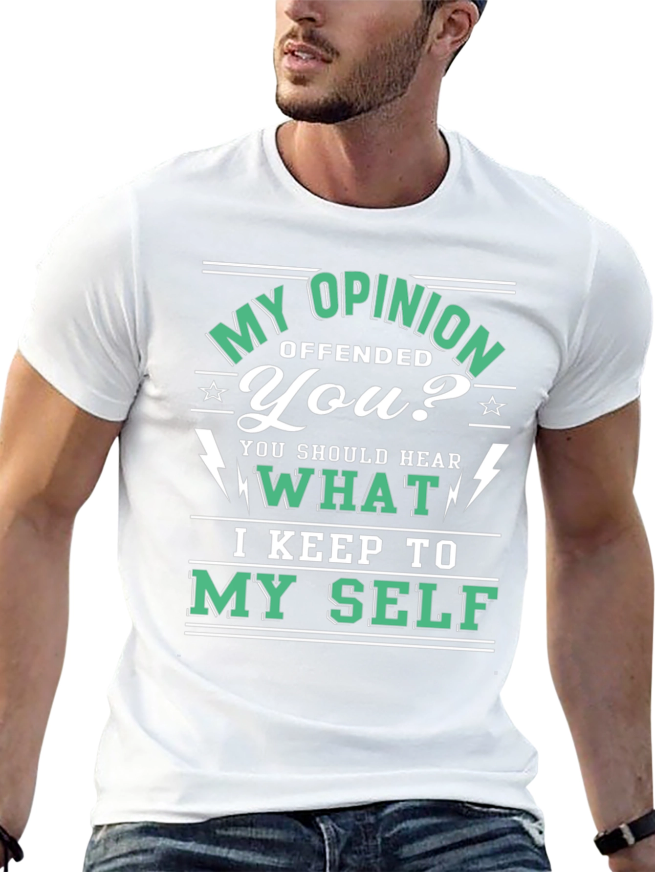 Black Opinionated Graphic T-Shirt - My Opinion Offended You? view 13