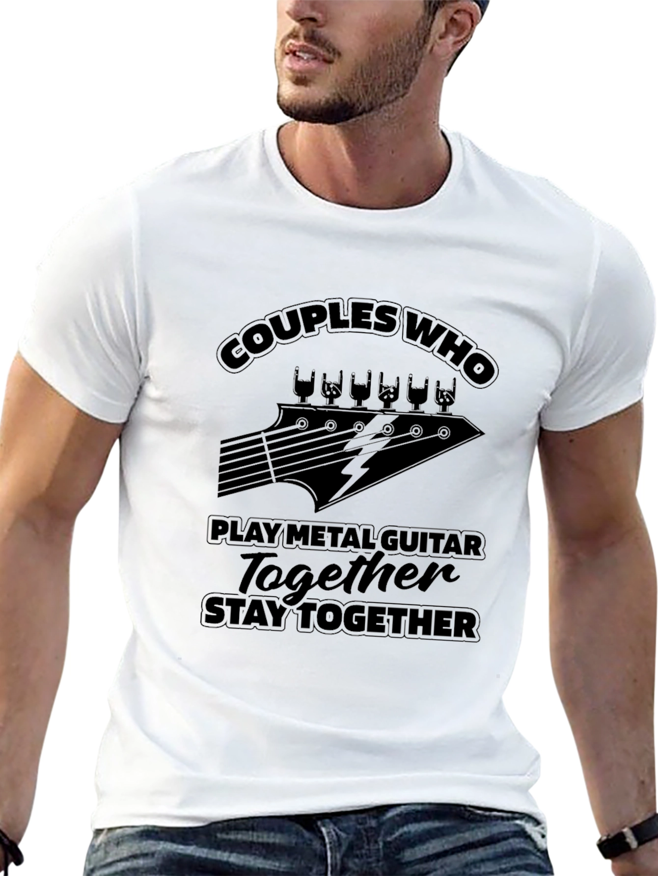 Black Couples Who Play Metal Guitar T-Shirt view 13